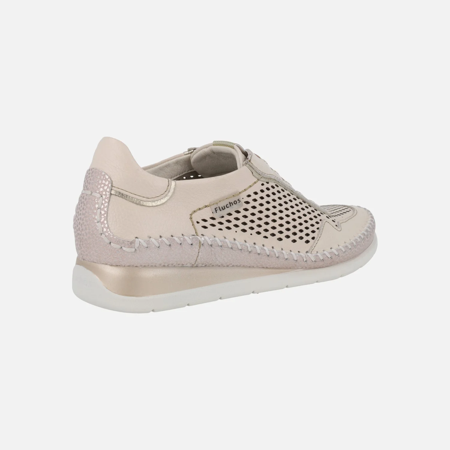 Deportivos confort Sella en piel beige con gomas elásticas - Image 4