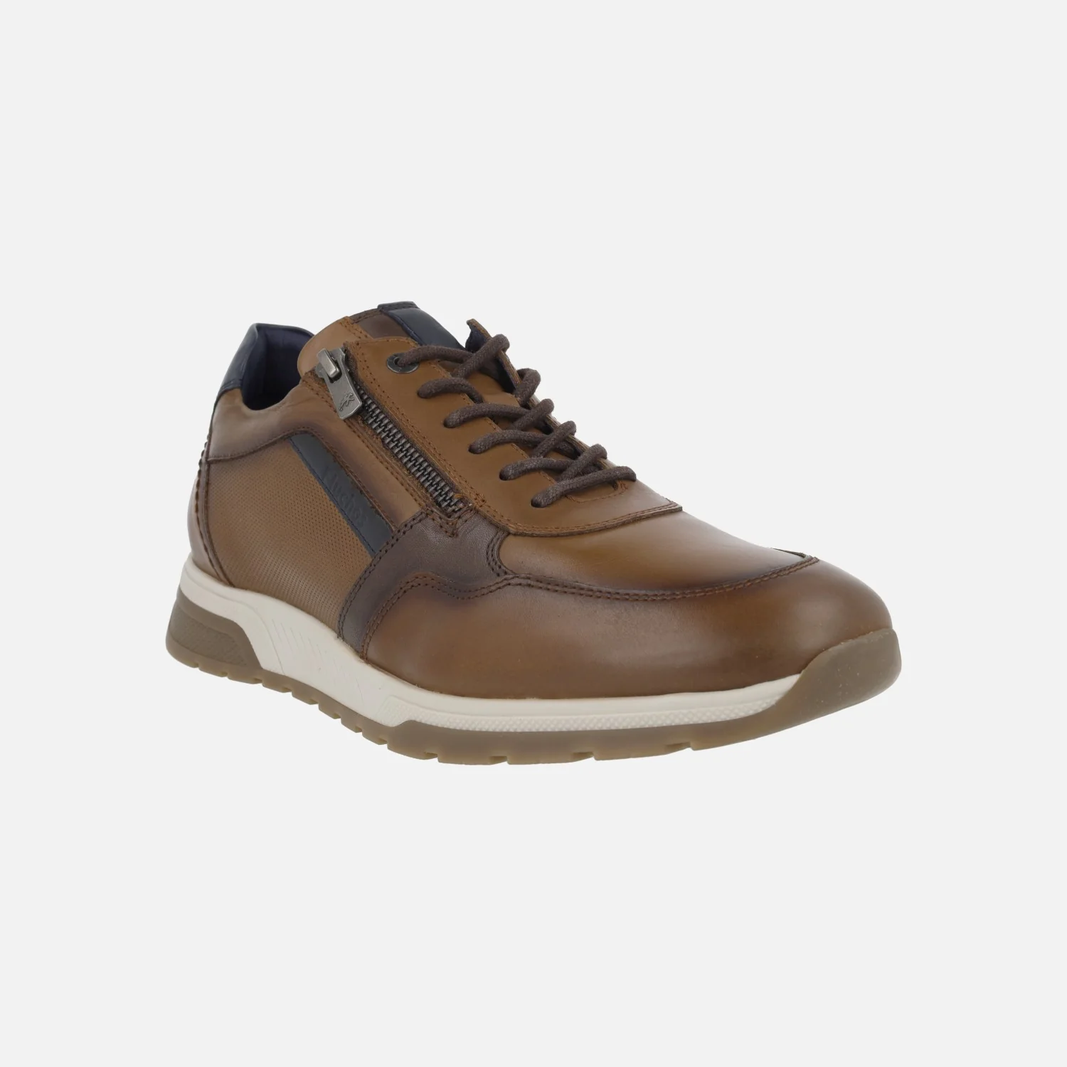 Deportivos de piel Louis para hombre con cordones y cremallera lateral - Image 2