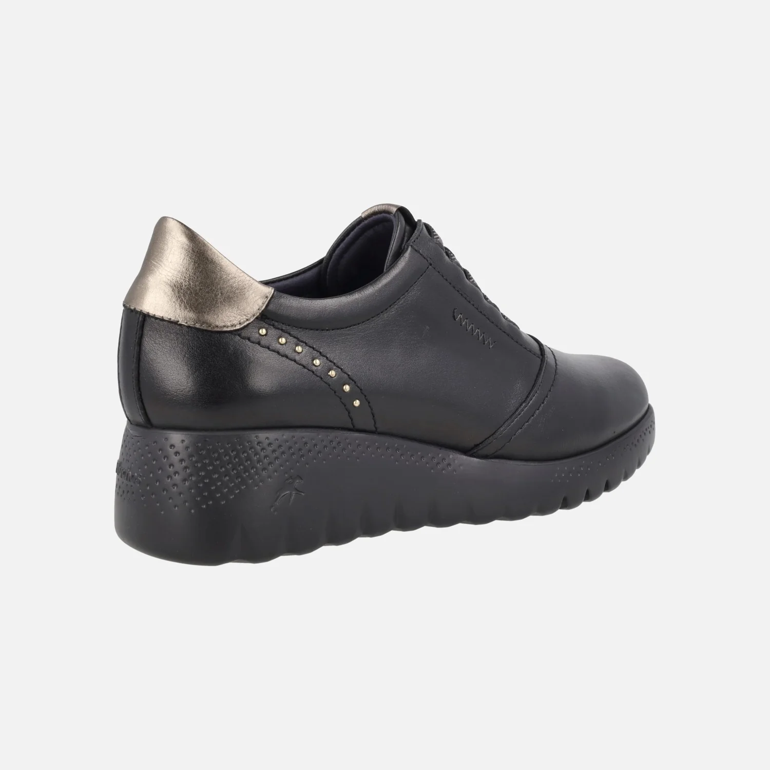 Deportivos negros de piel con cordones elásticos Live - Image 3