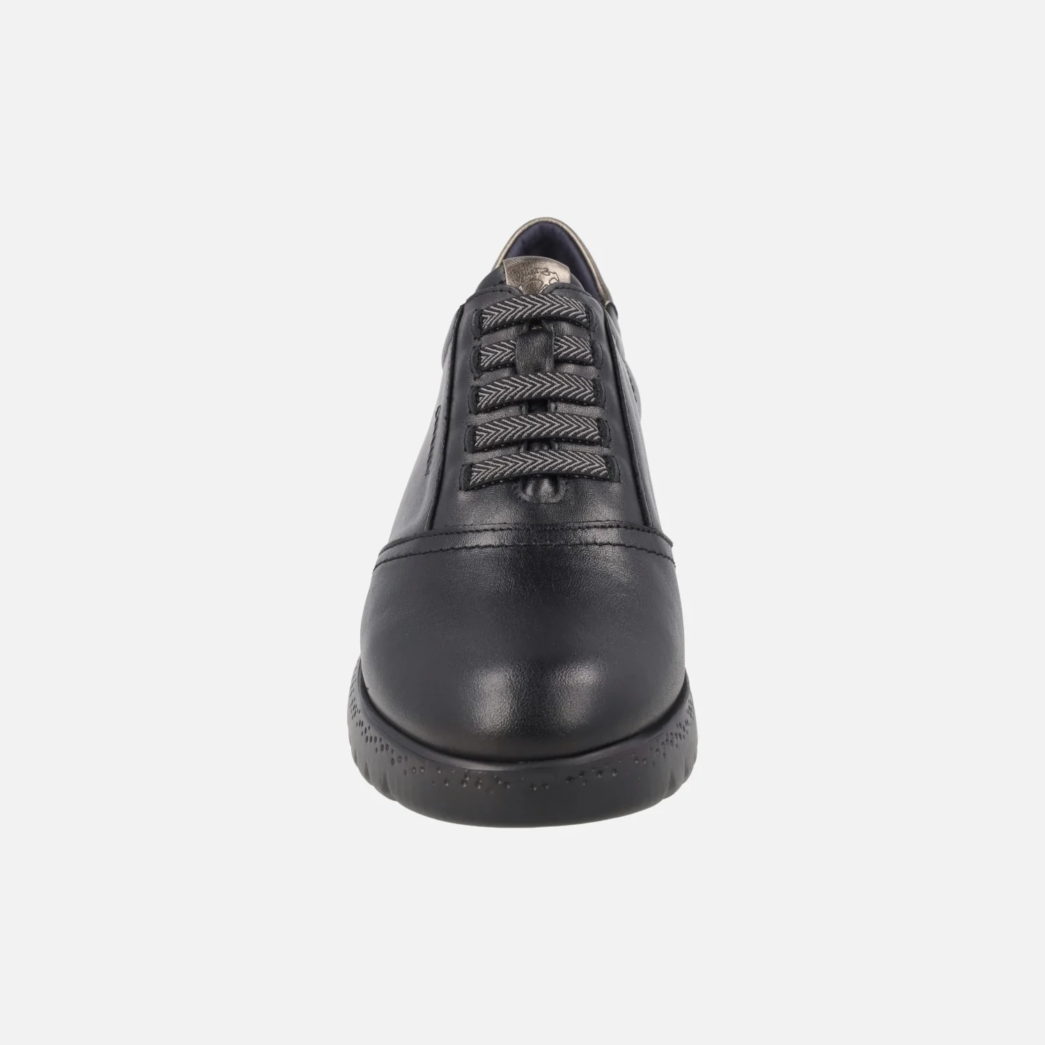 Deportivos negros de piel con cordones elásticos Live - Image 5