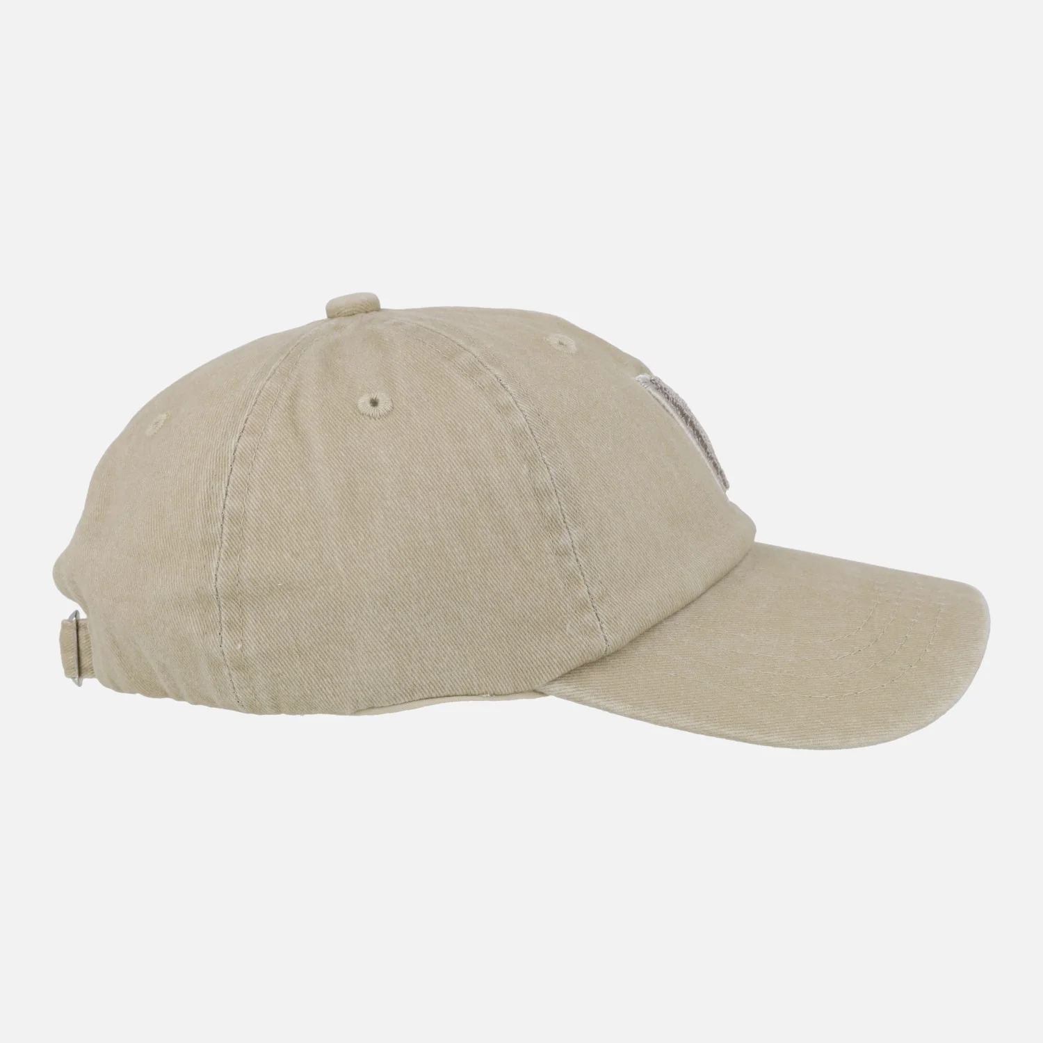 Gorras beige en algodón lavado con logo V - Image 4