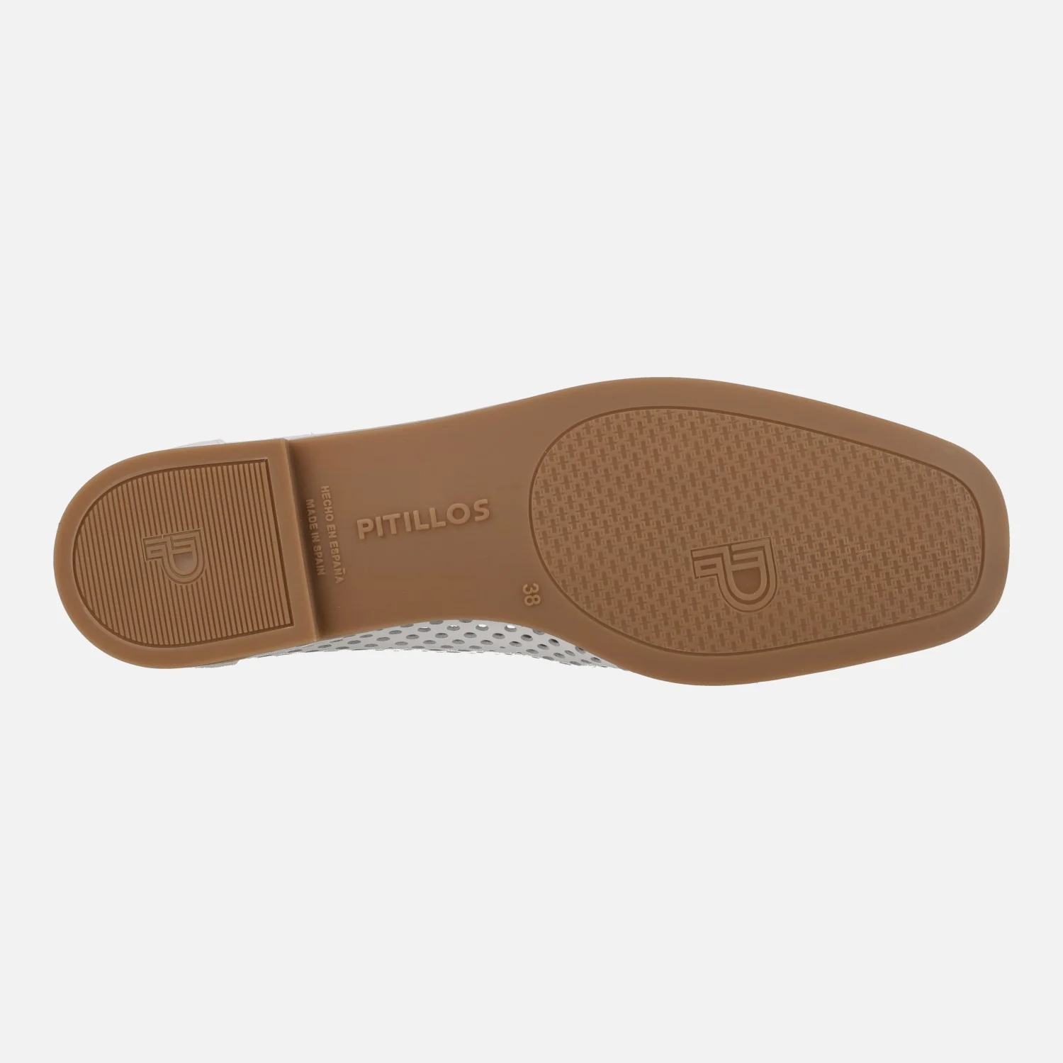 Mocasines blancos de piel troquelados con adorno metálico - Image 5