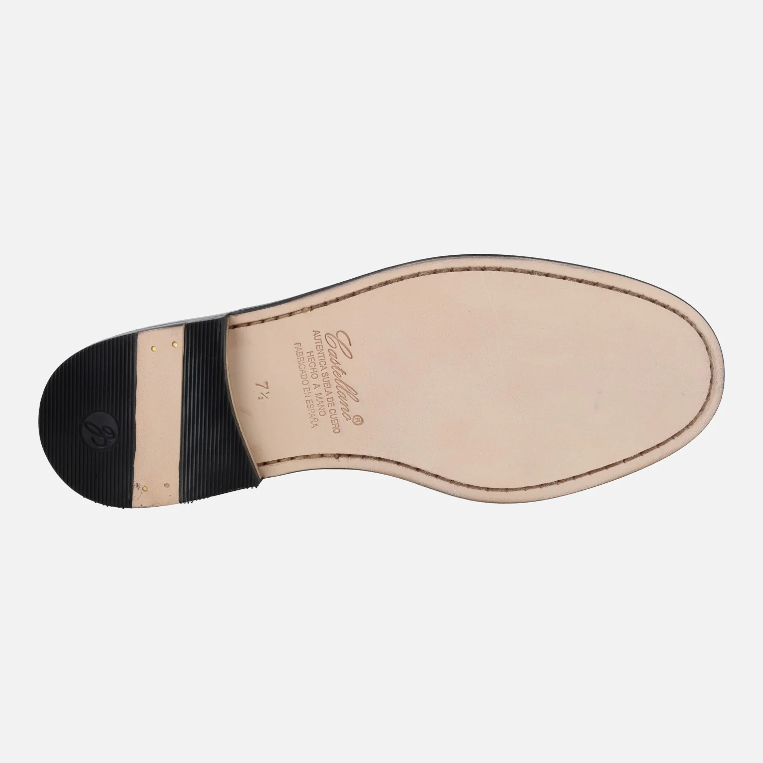 Mocasines Castellanos en piel antik con antifaz y suela de cuero - Image 12