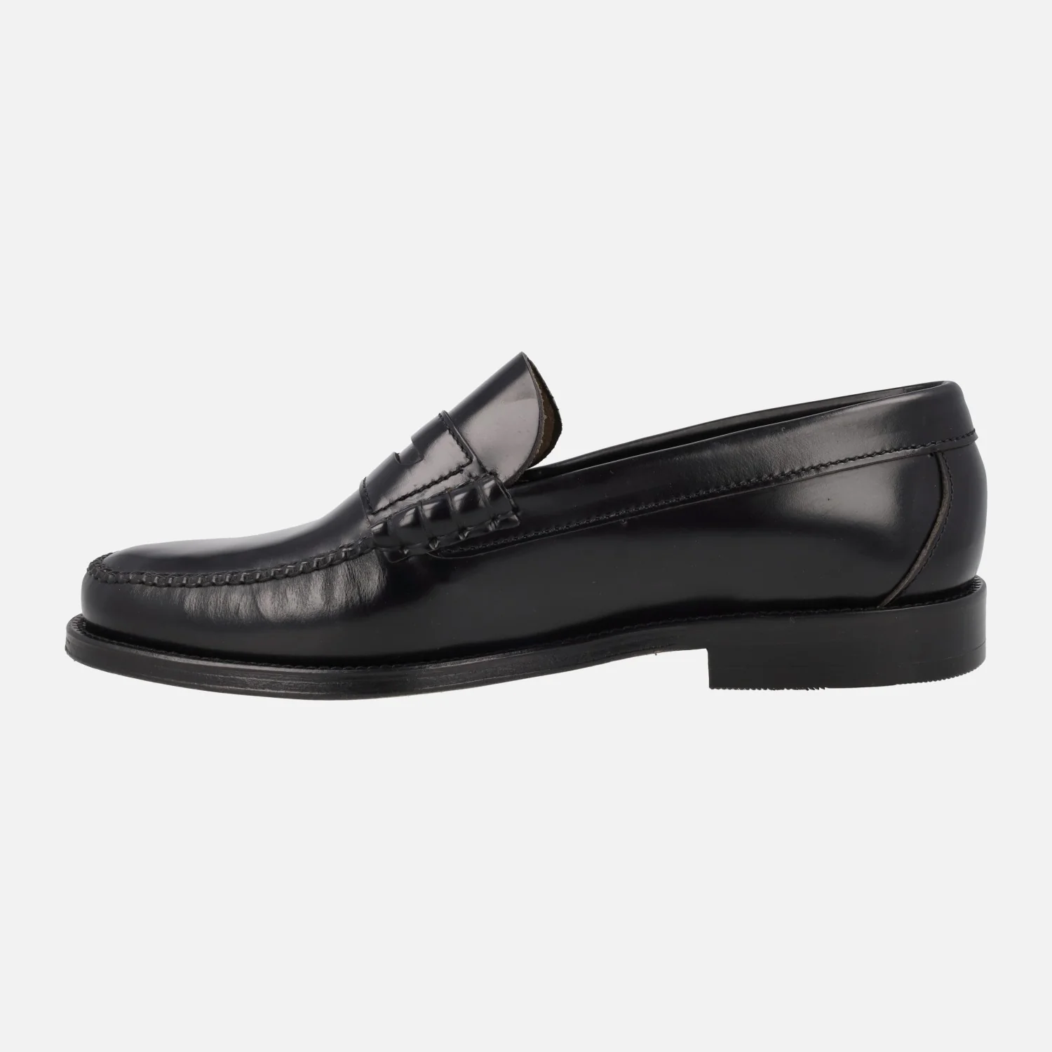 Mocasines Castellanos en piel antik con antifaz y suela de cuero - Image 4