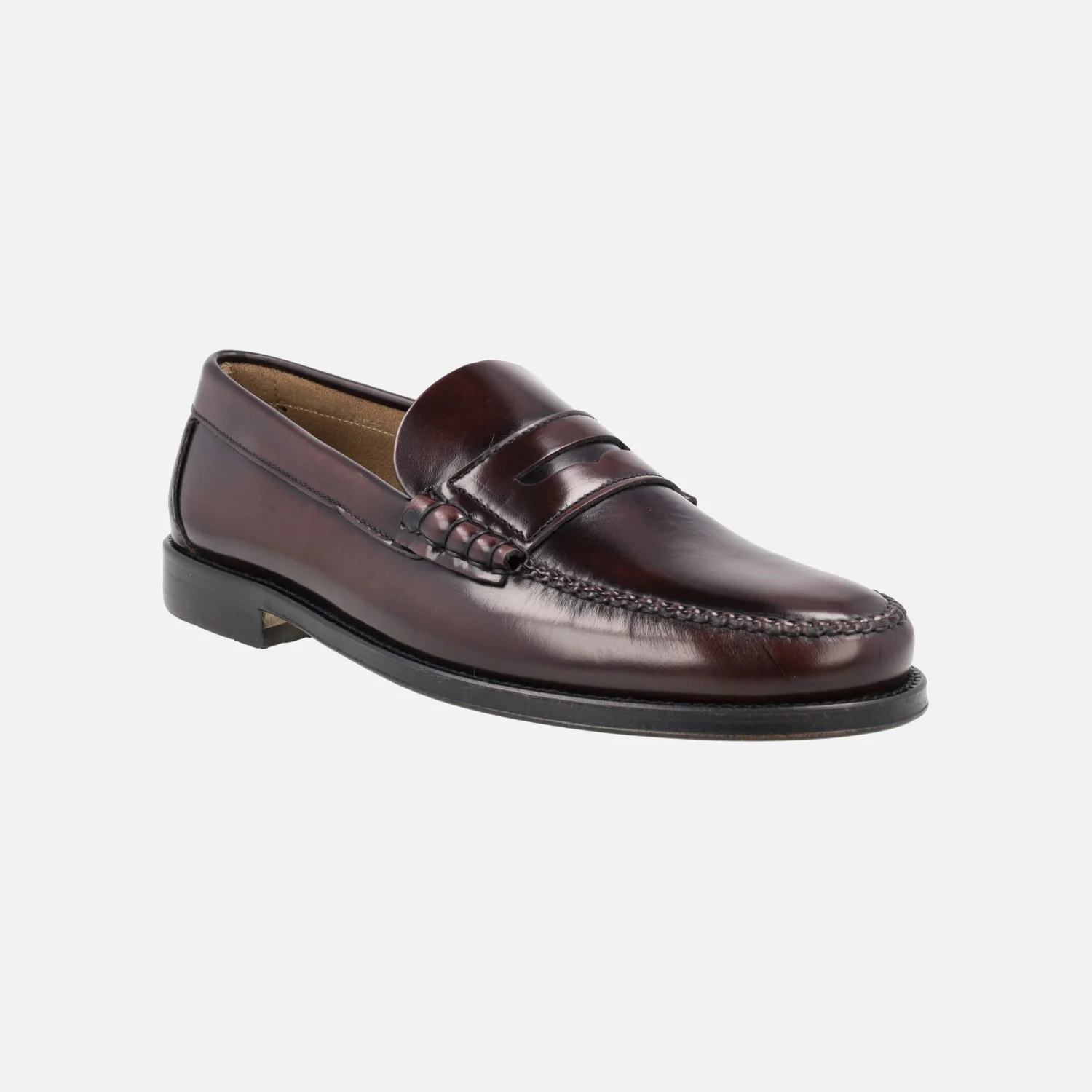 Mocasines Castellanos en piel antik con antifaz y suela de cuero - Image 8