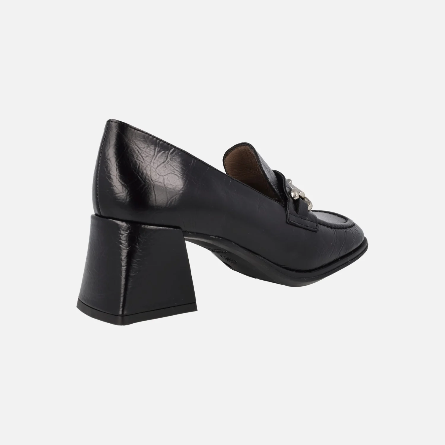 Mocasines Celia en piel negra efecto quebrado - Image 3
