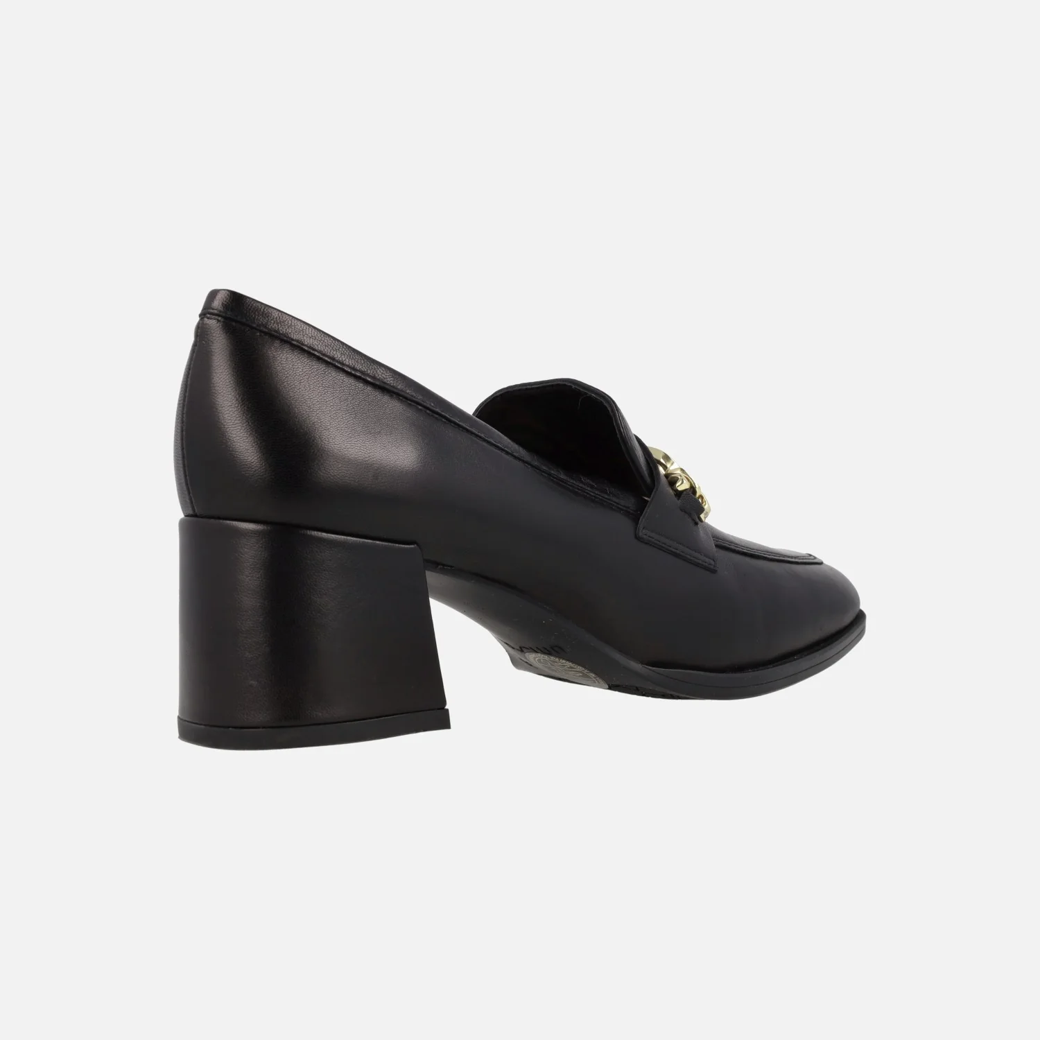 Mocasines con adorno metálico y tacón ancho Megan - Image 3