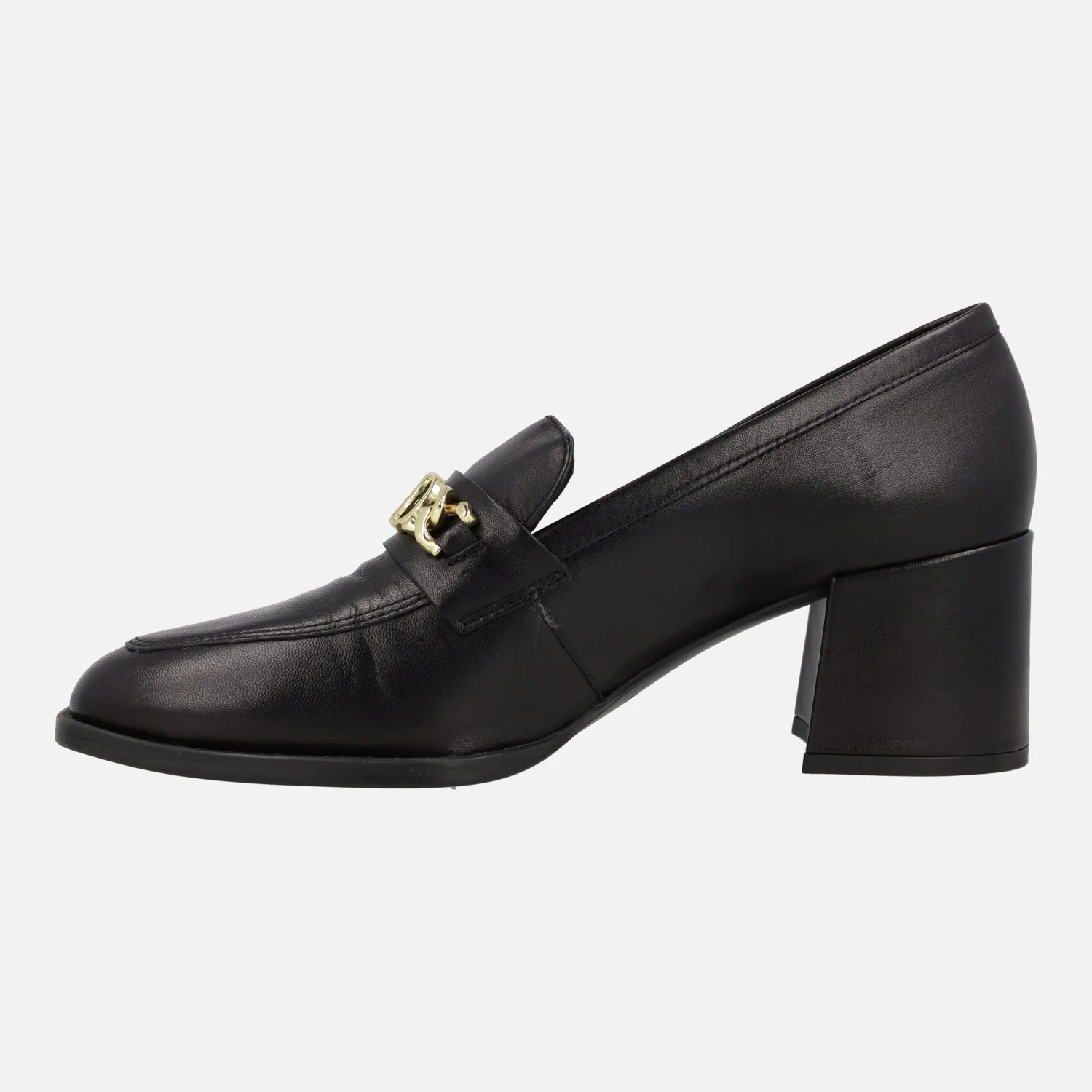 Mocasines con adorno metálico y tacón ancho Megan - Image 4