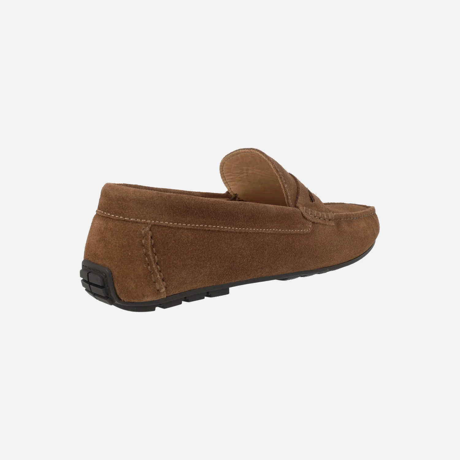 Mocasines con antifaz para hombre Pasos en serraje castaño - Image 4