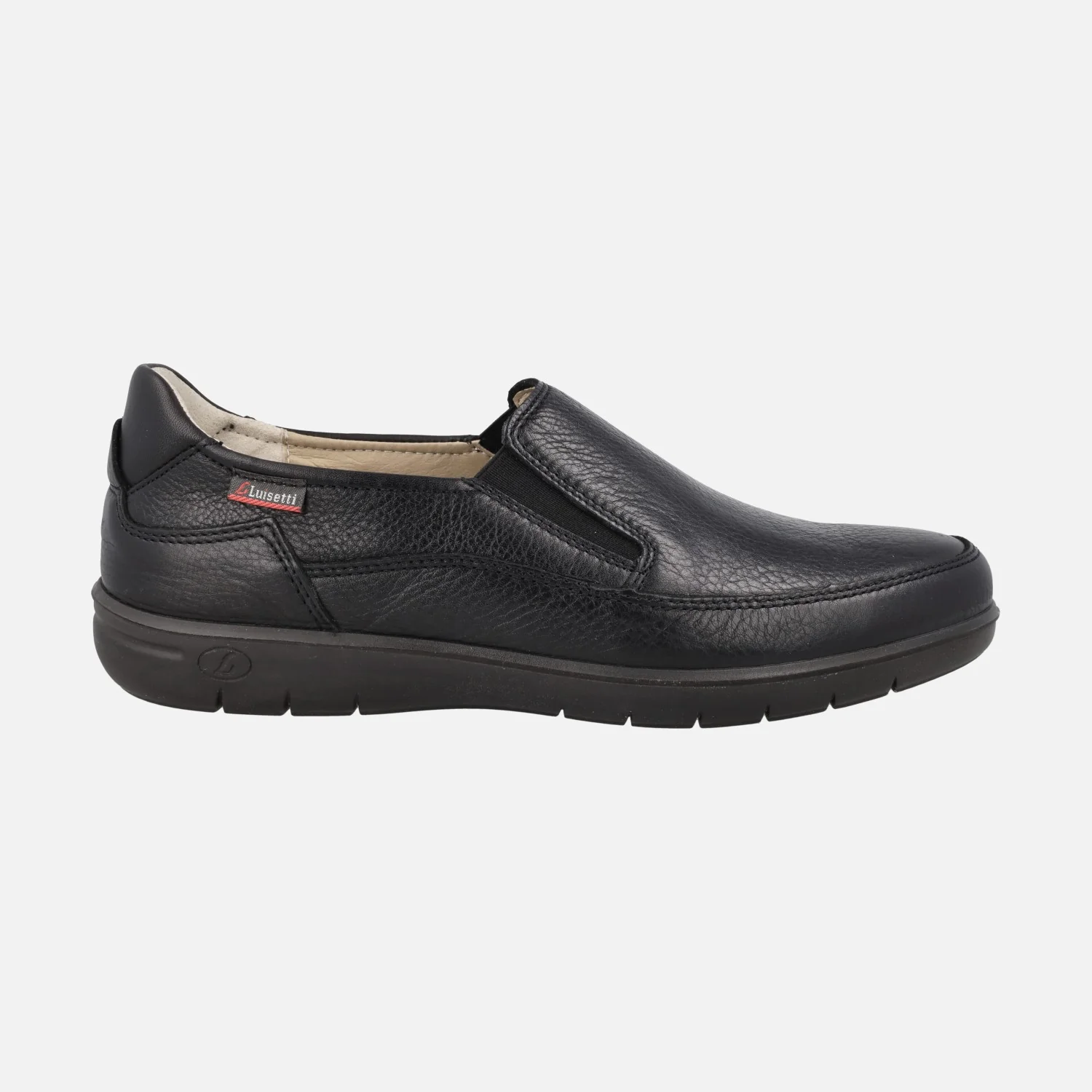 Mocasines confort de piel con elásticos laterales para hombre