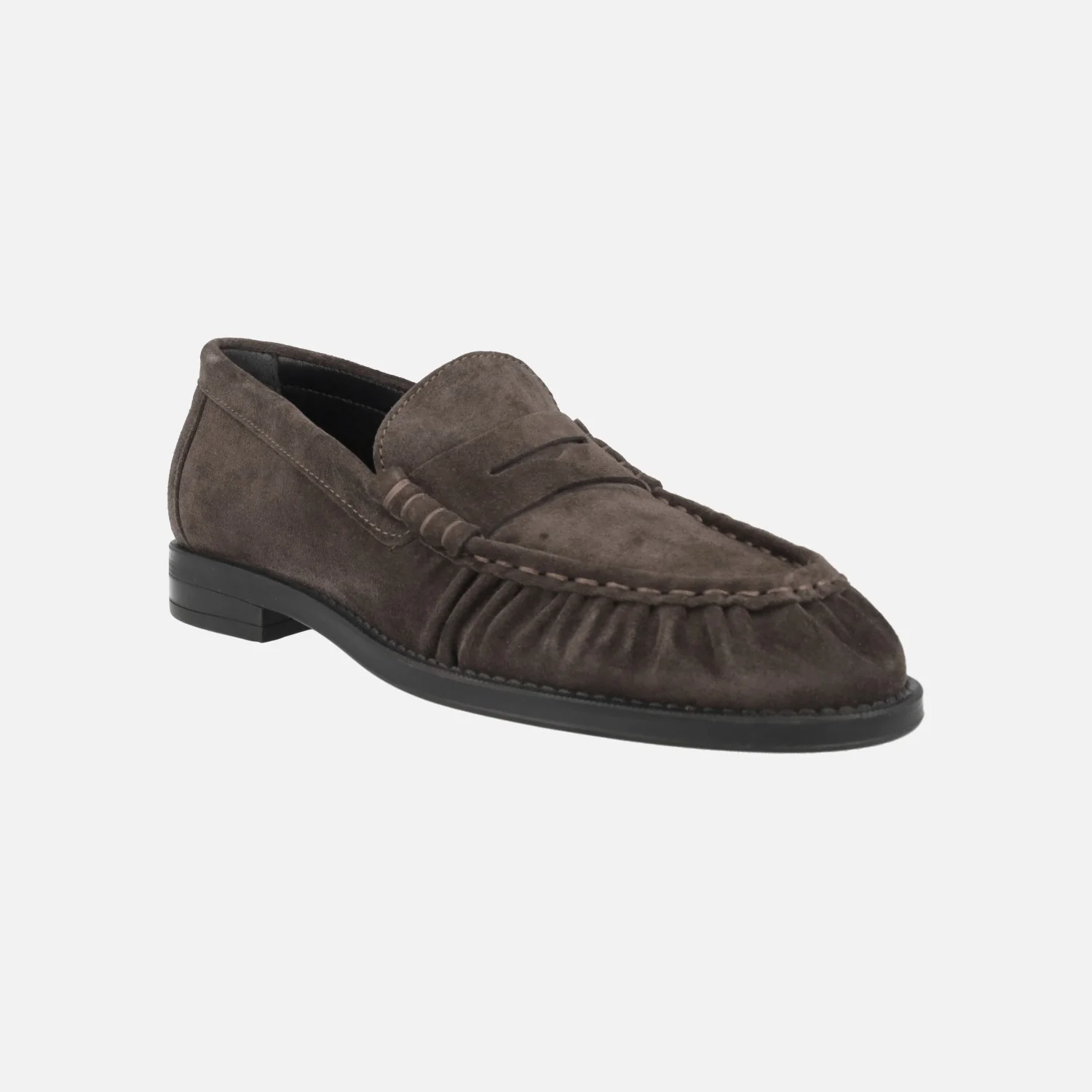 Mocasines de ante marrón con frunces y antifaz Alpe Oxford - Image 2