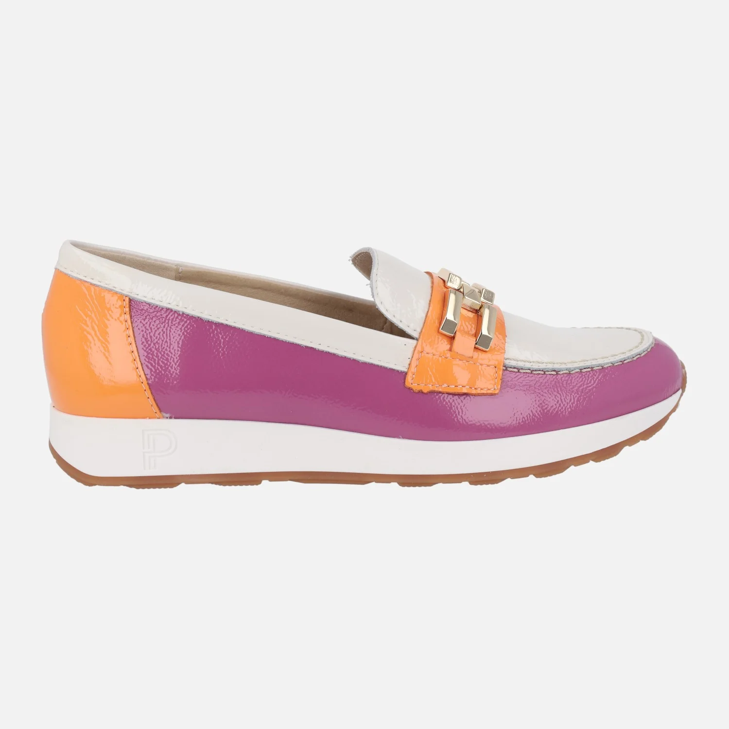 Mocasines de charol en combinado tricolor con cadena - Image 11