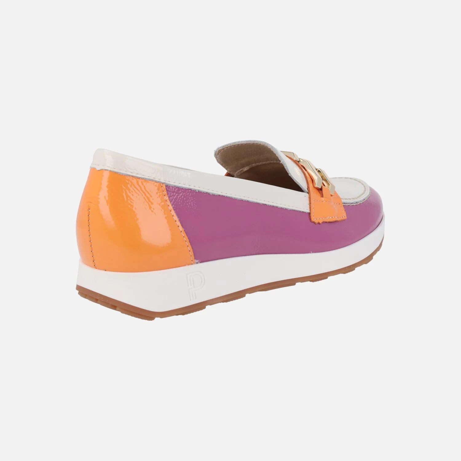 Mocasines de charol en combinado tricolor con cadena - Image 14