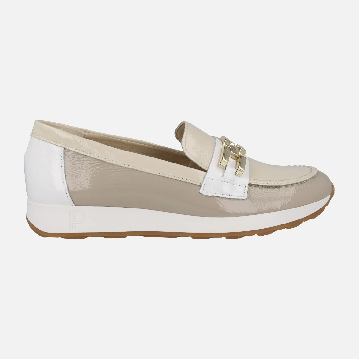 Mocasines de charol en combinado tricolor con cadena - Image 6