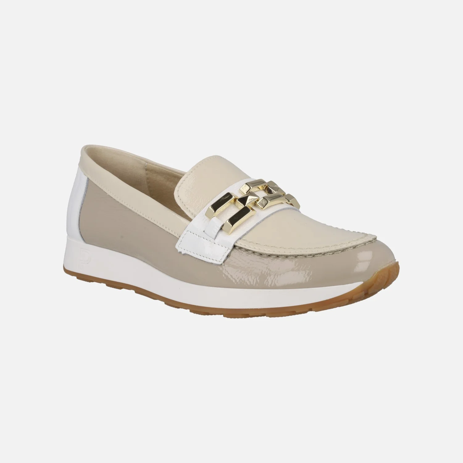 Mocasines de charol en combinado tricolor con cadena - Image 7