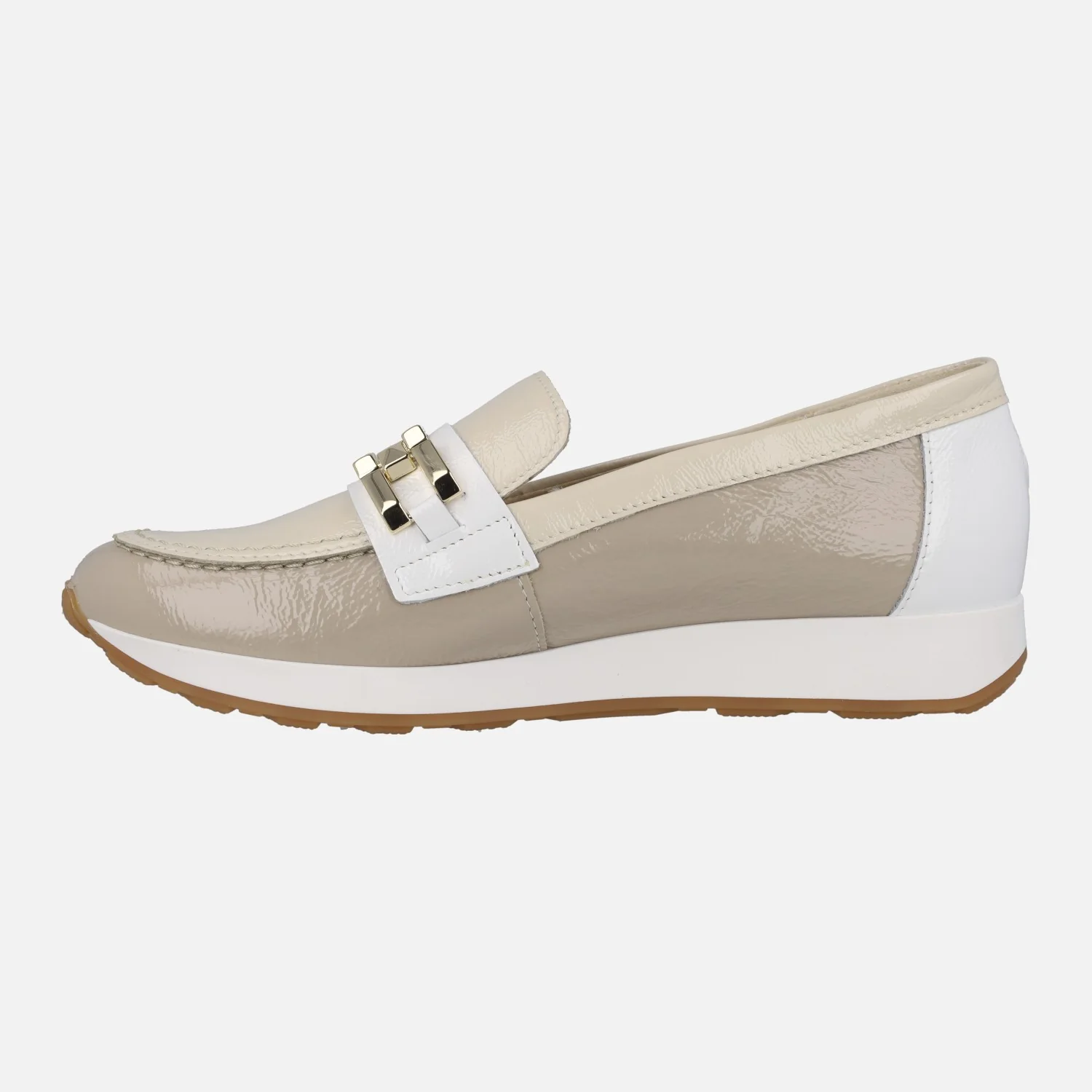 Mocasines de charol en combinado tricolor con cadena - Image 8