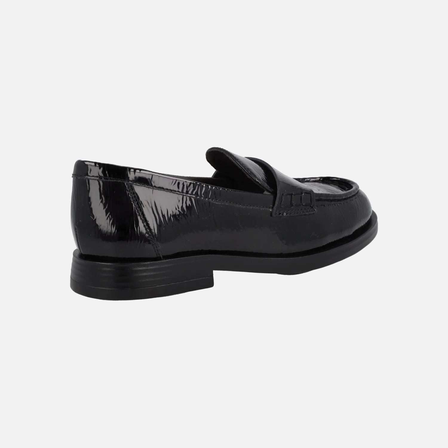 Mocasines de charol negro con adorno de antifaz - Image 4