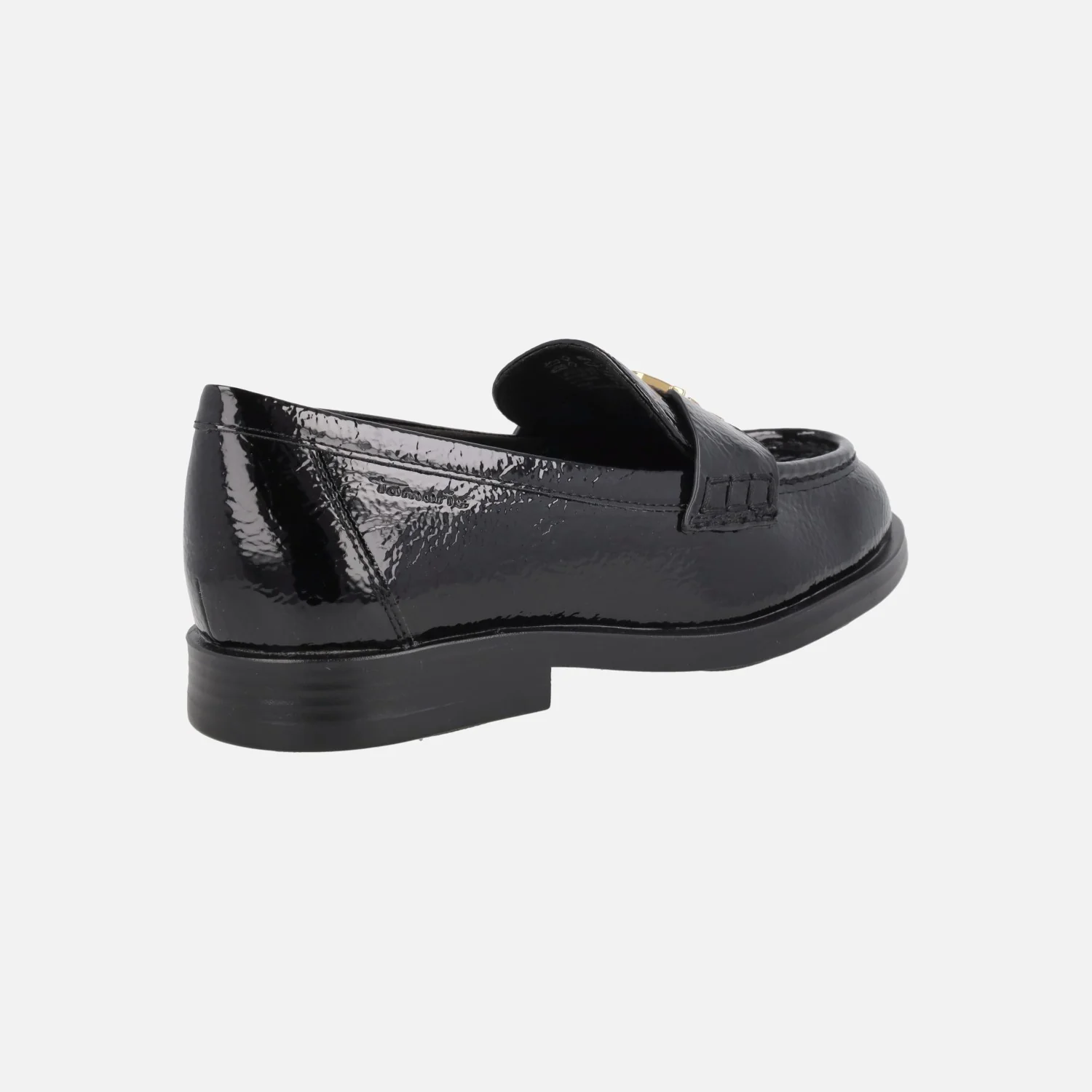 Mocasines de charol negro con adorno dorado - Image 4