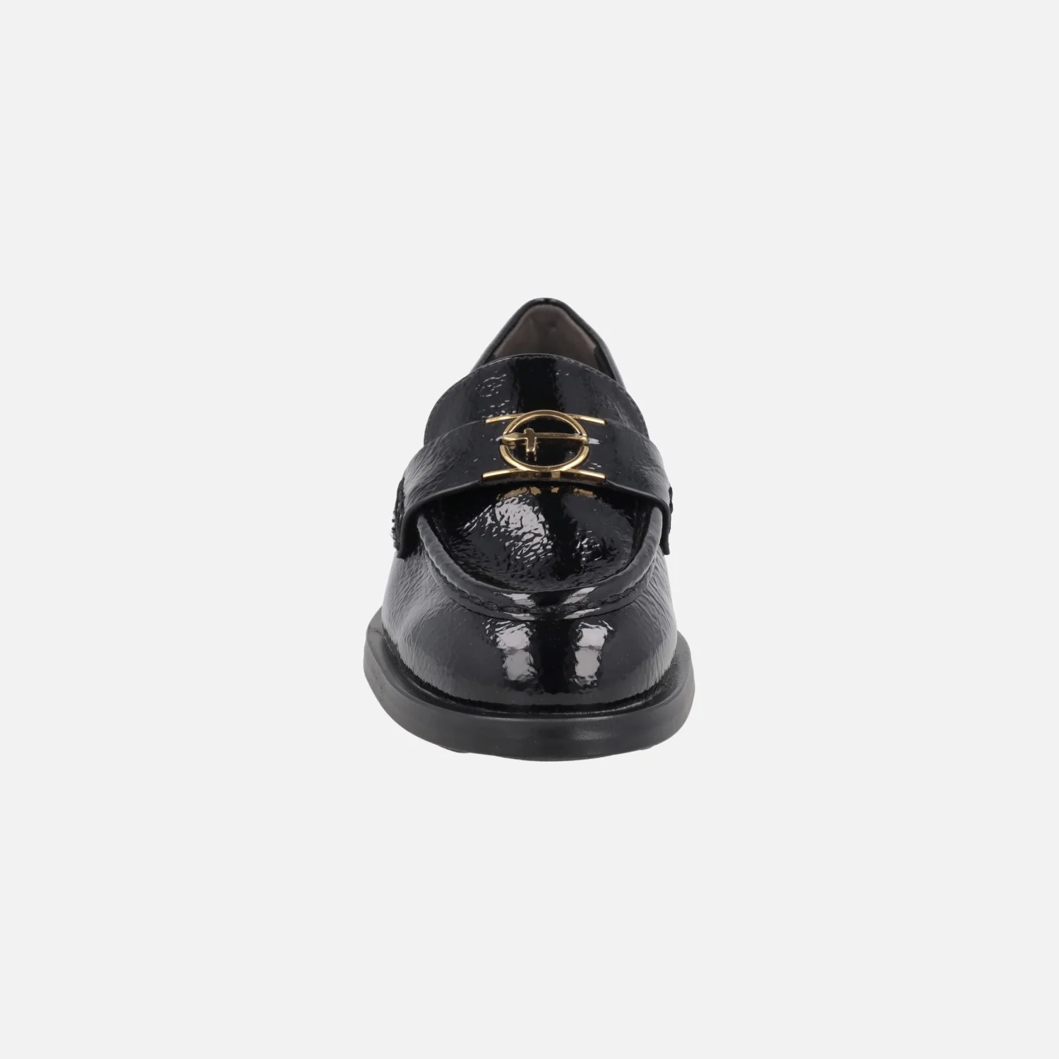 Mocasines de charol negro con adorno dorado - Image 5