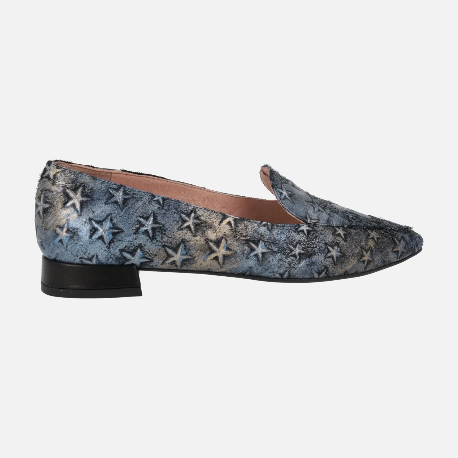 Mocasines de pelo con detalle de estrellas para mujer