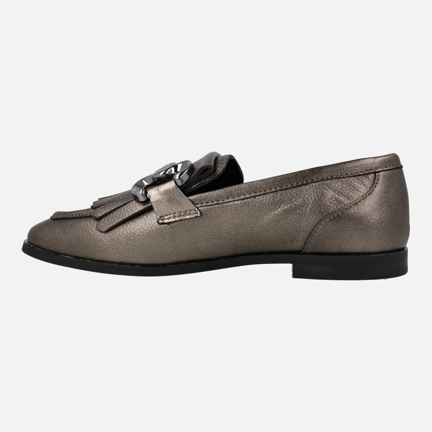 Mocasines de piel Alpe New Roma con detalle de flecos y adorno metálico - Image 4