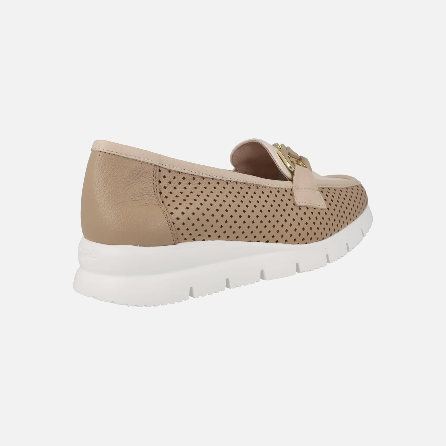 Mocasines de piel combinados con picados y adorno metálico - Image 4
