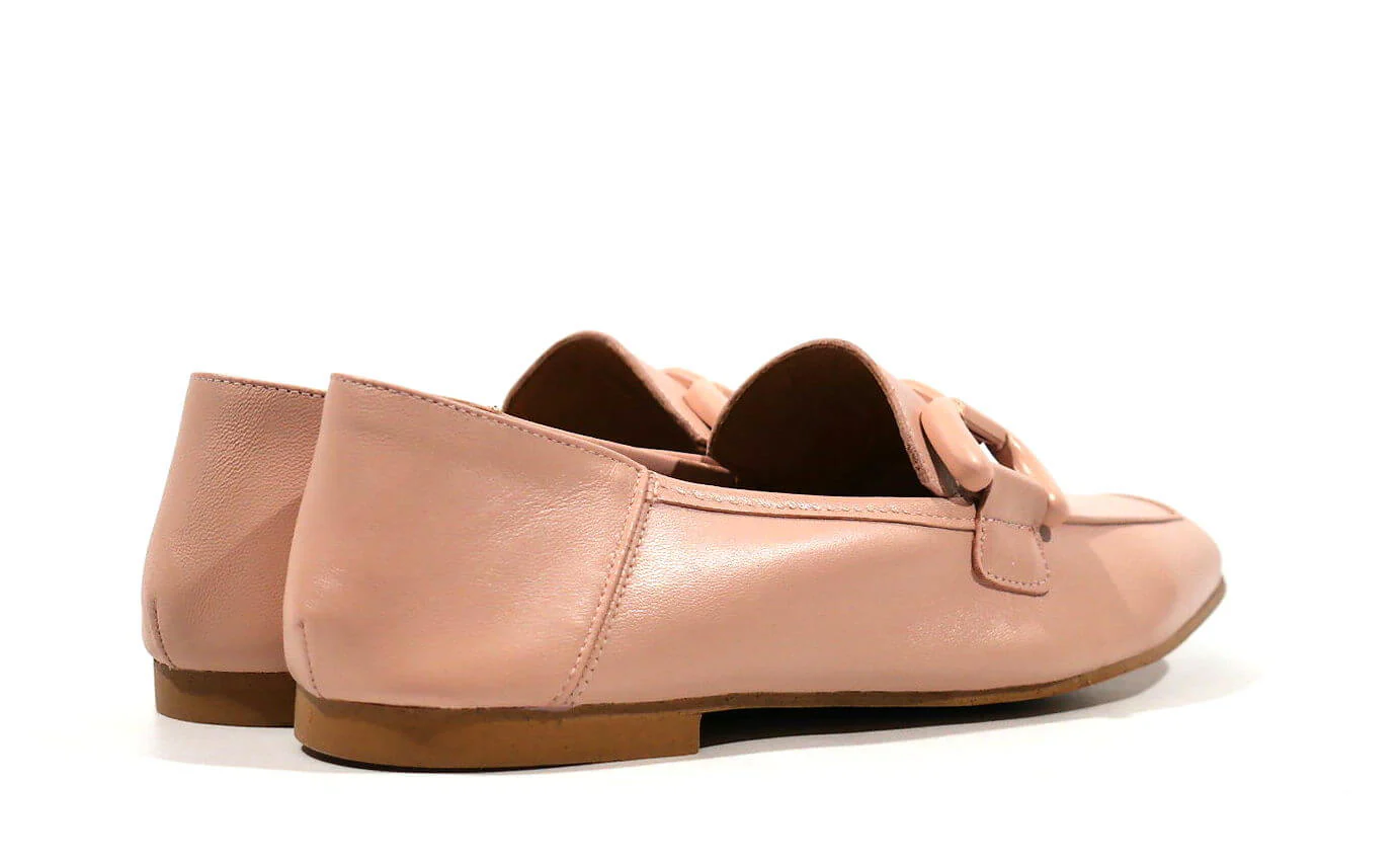 Mocasines de piel con adorno de pasta al tono para mujer - Image 12