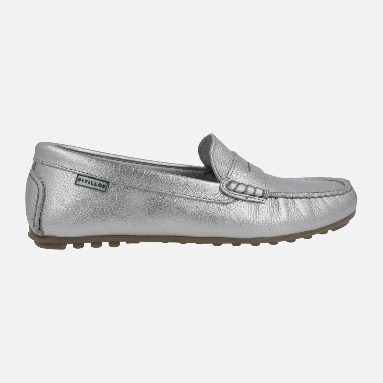 Mocasines de piel con antifaz y piso de goma