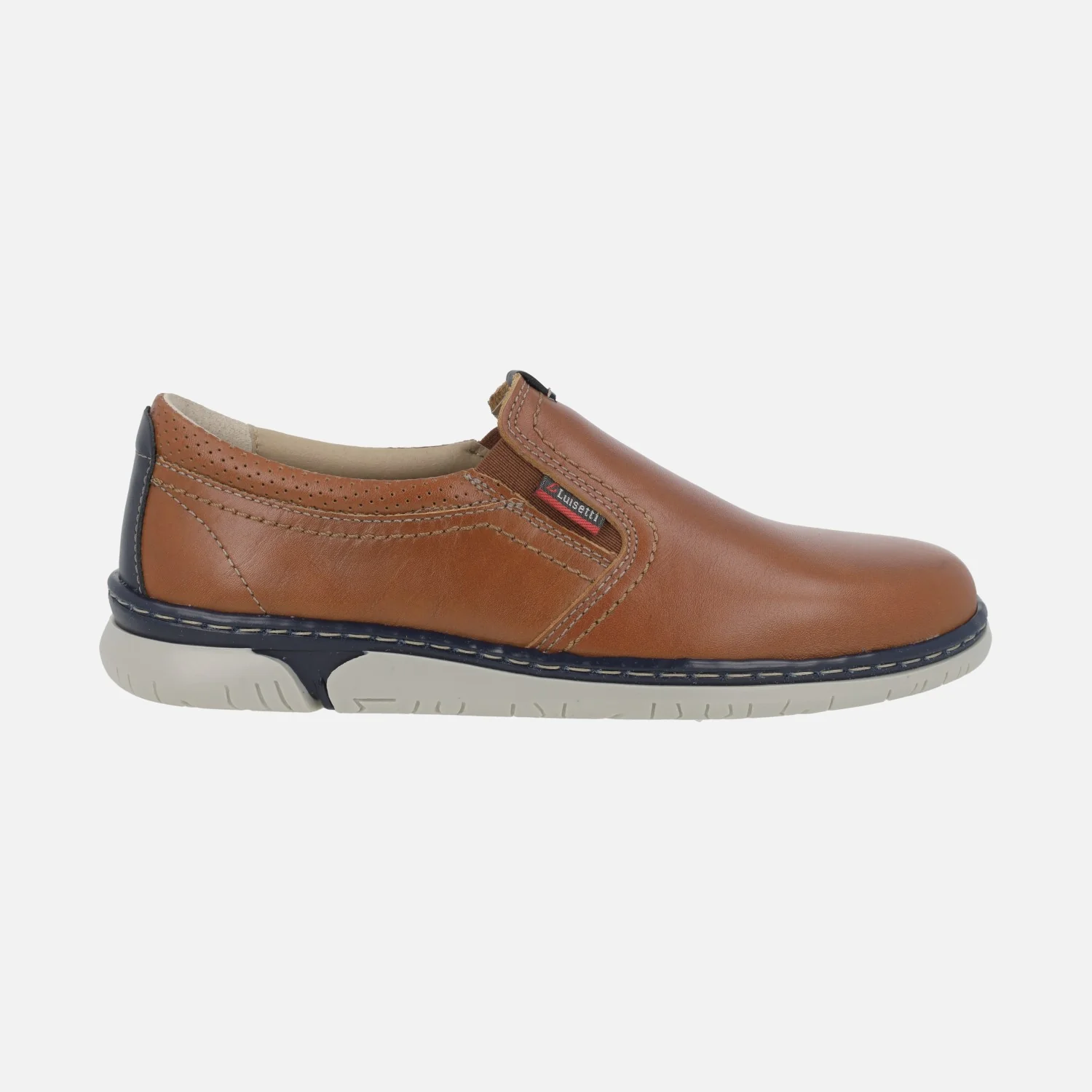 Mocasines de piel para hombre con elásticos laterales