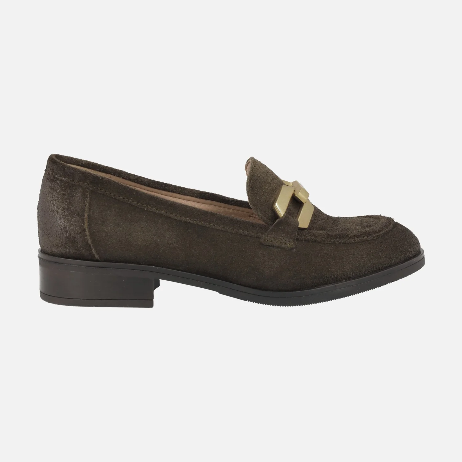 Mocasines de serraje con adorno metálico dorado - Image 6
