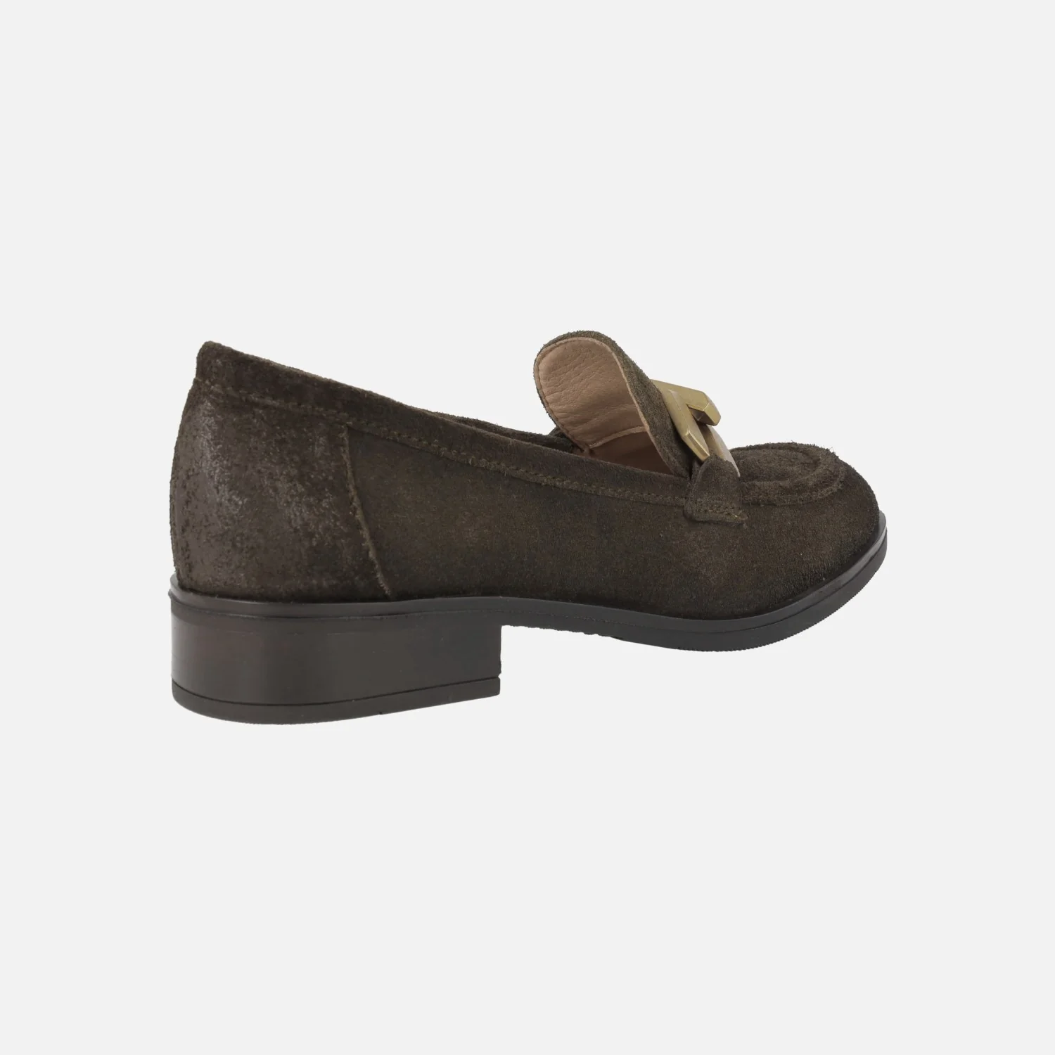 Mocasines de serraje con adorno metálico dorado - Image 8