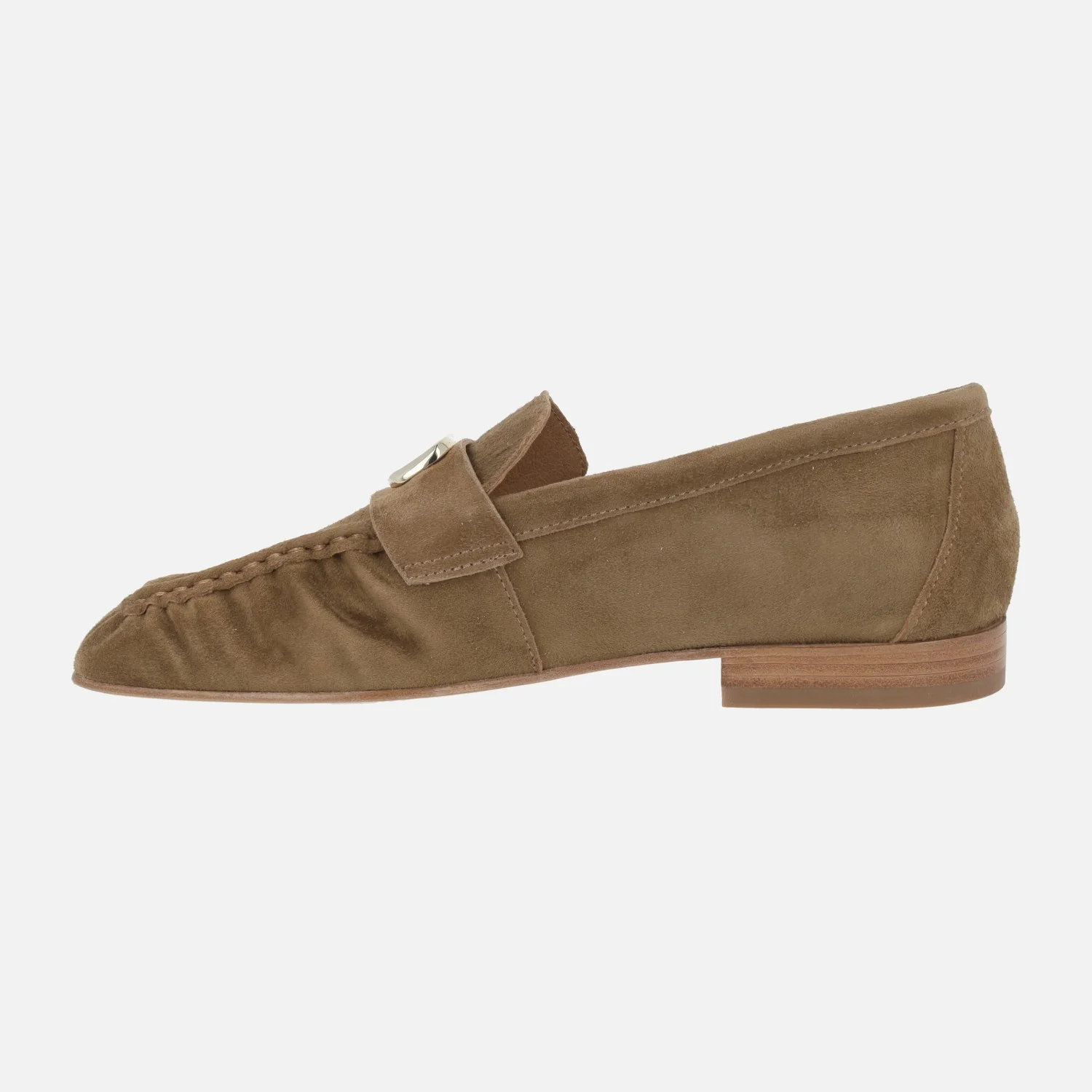 Mocasines de serraje con fruncidos y adorno metálico Belize - Image 3