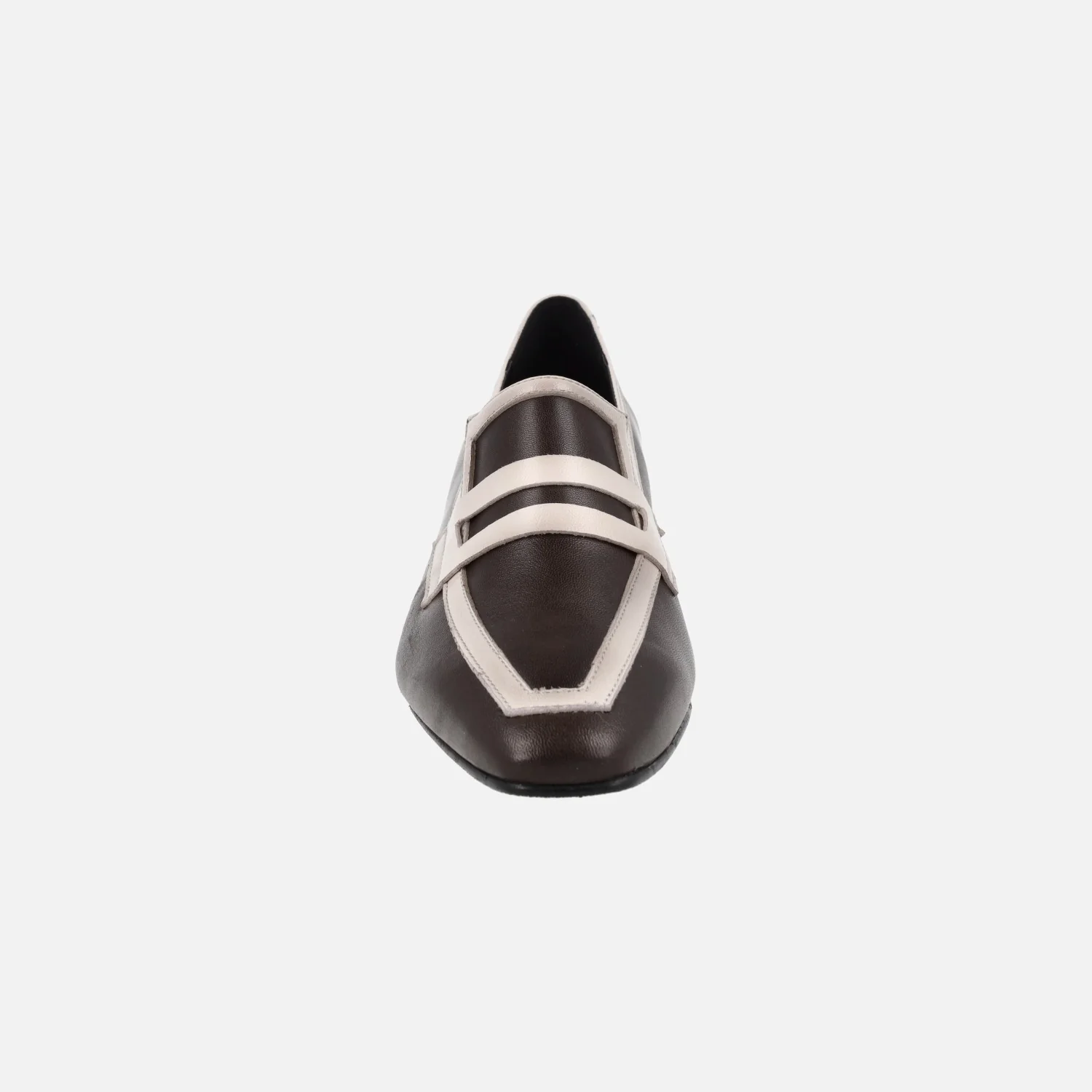 Mocasines de tacón con copete y franjas beige - Image 11