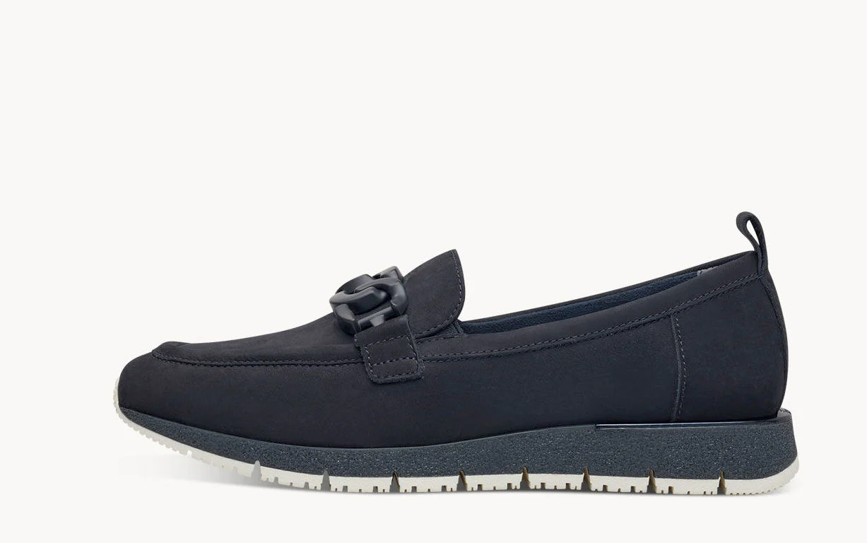 Mocasines deportivos azul marino con adorno - Image 4