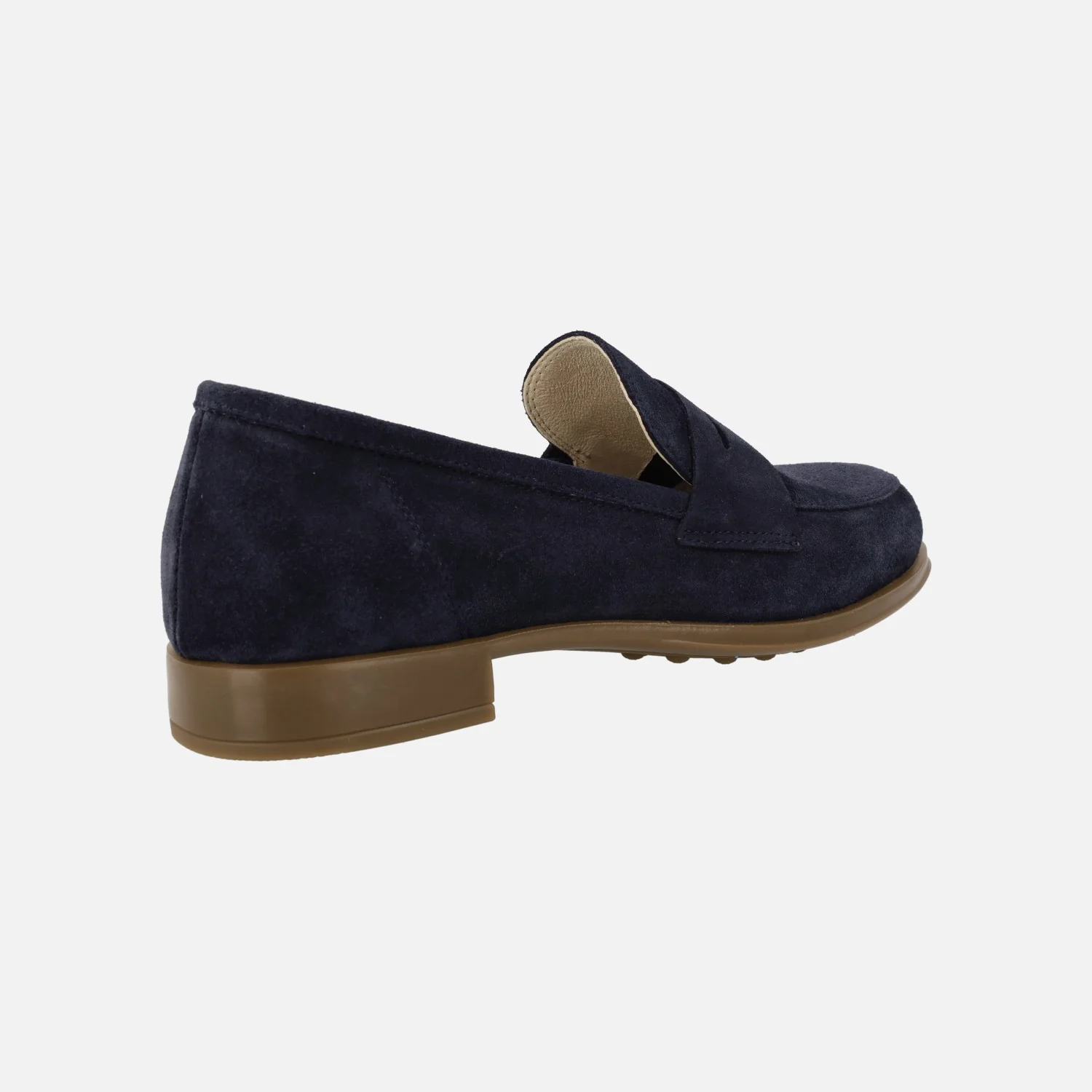 Mocasines en ante azul marino con adorno de antifaz y piso de goma - Image 3