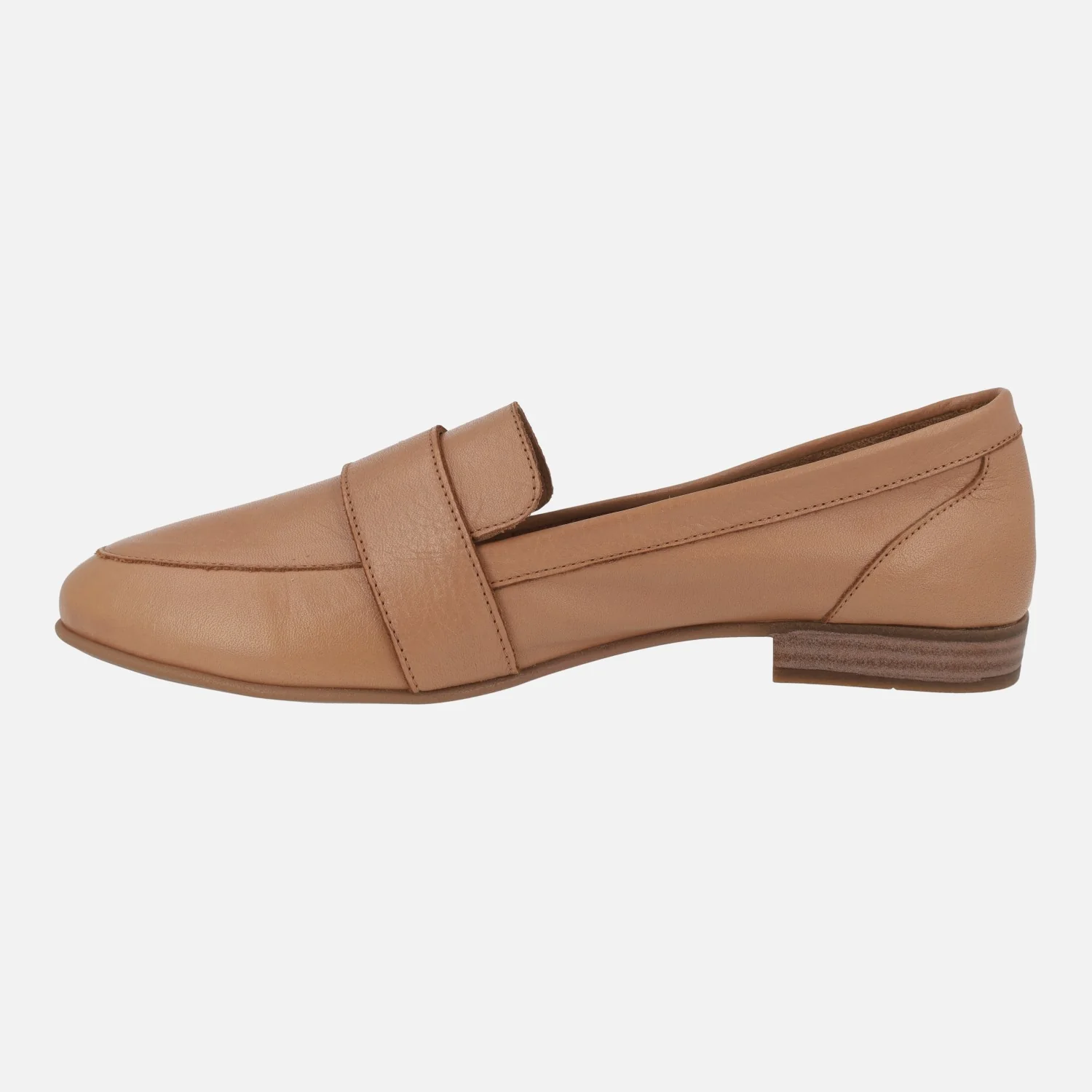 Mocasines en piel camel con adorno de hebilla - Image 3