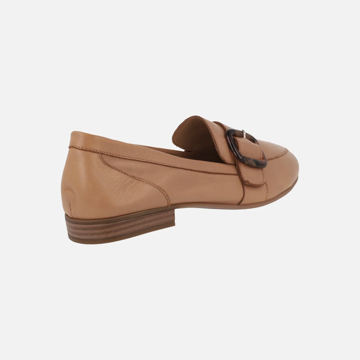 Mocasines en piel camel con adorno de hebilla - Image 4