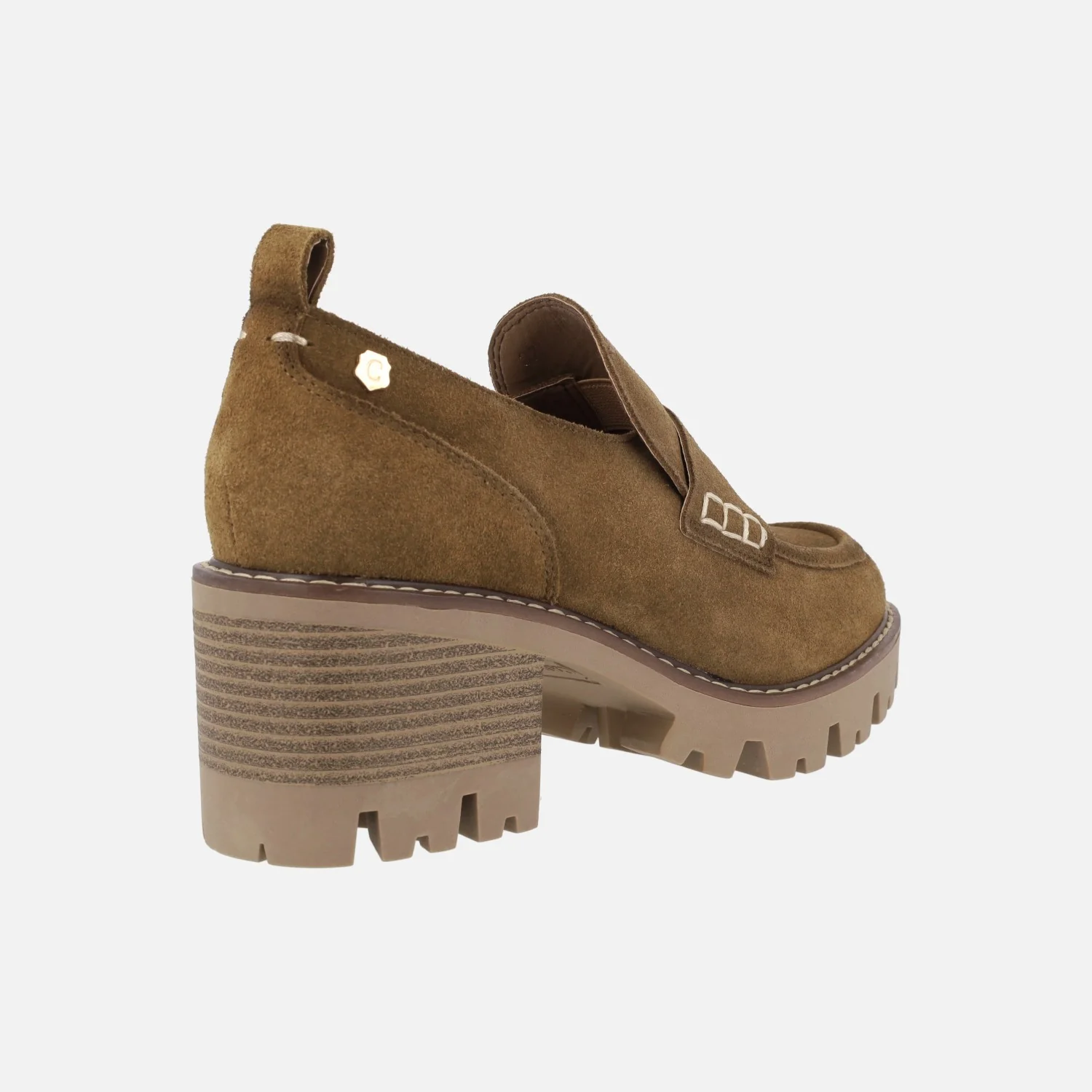 Mocasines en serraje cuero con tacón y antifaz - Image 4
