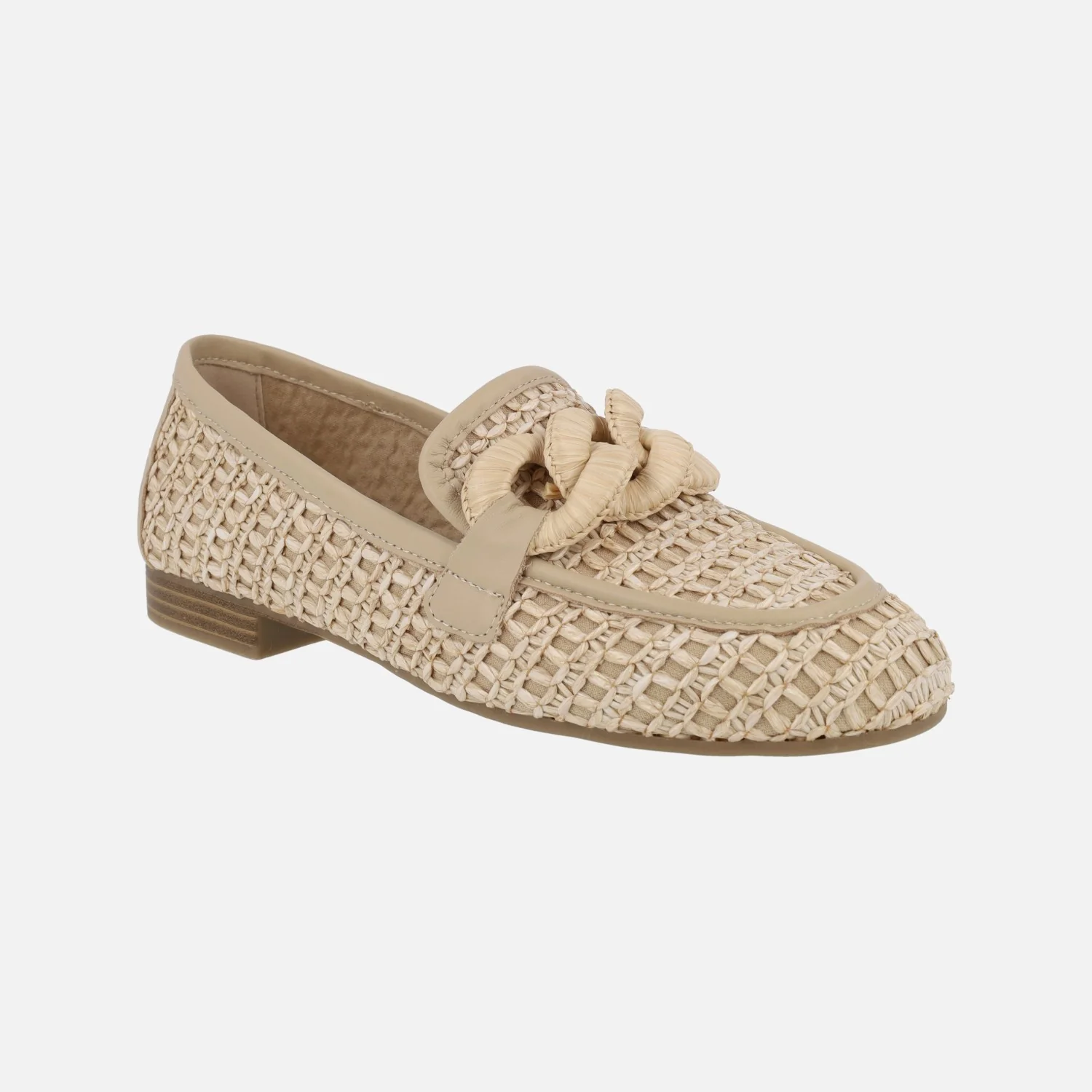 Mocasines en tejido efecto rafia con adorno de eslabones - Image 2