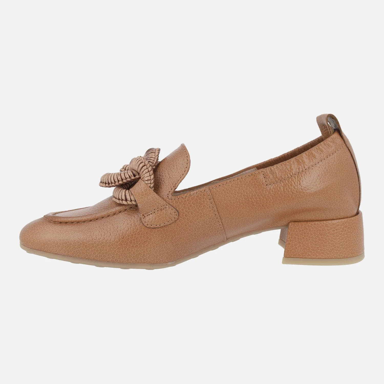 Mocasines marrones de piel con adorno de eslabones - Image 3