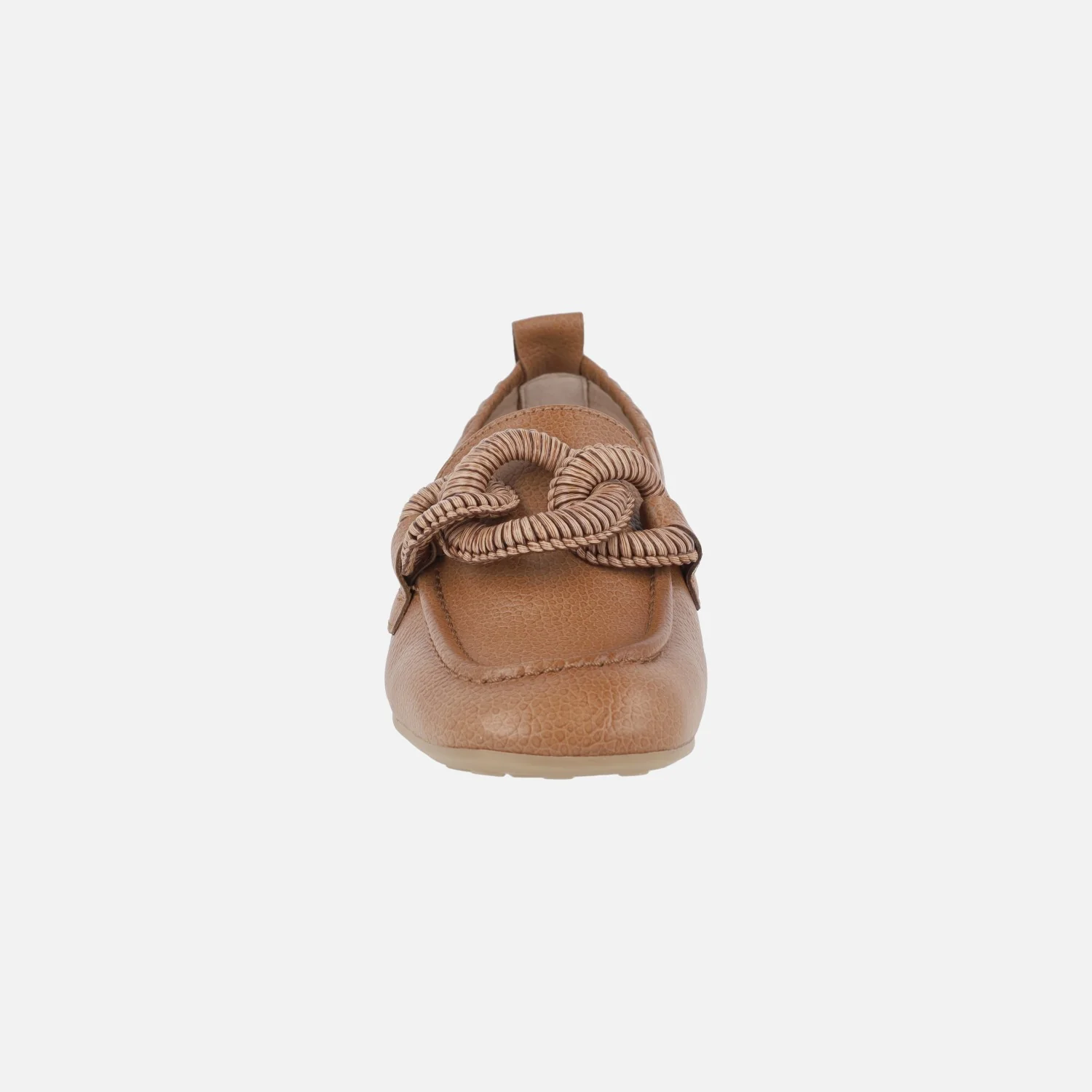 Mocasines marrones de piel con adorno de eslabones - Image 5