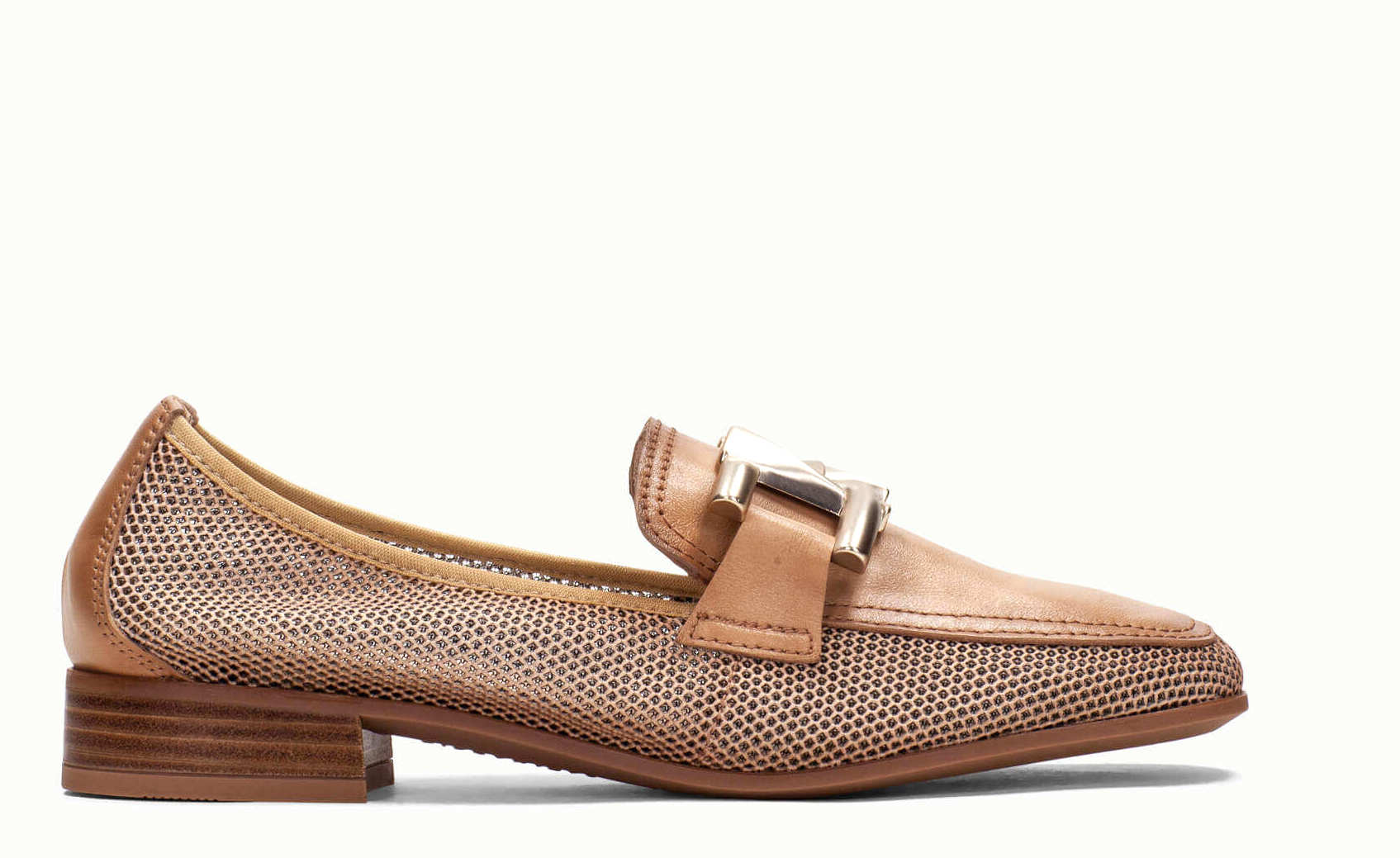 Mocasines multimaterial con adorno para mujer - Image 3