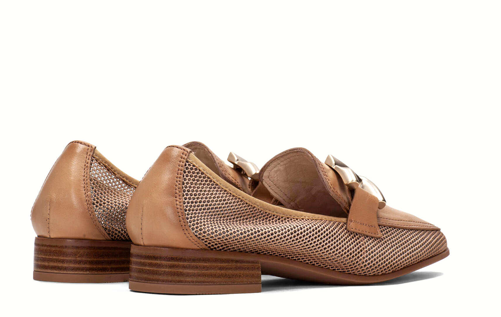 Mocasines multimaterial con adorno para mujer - Image 4