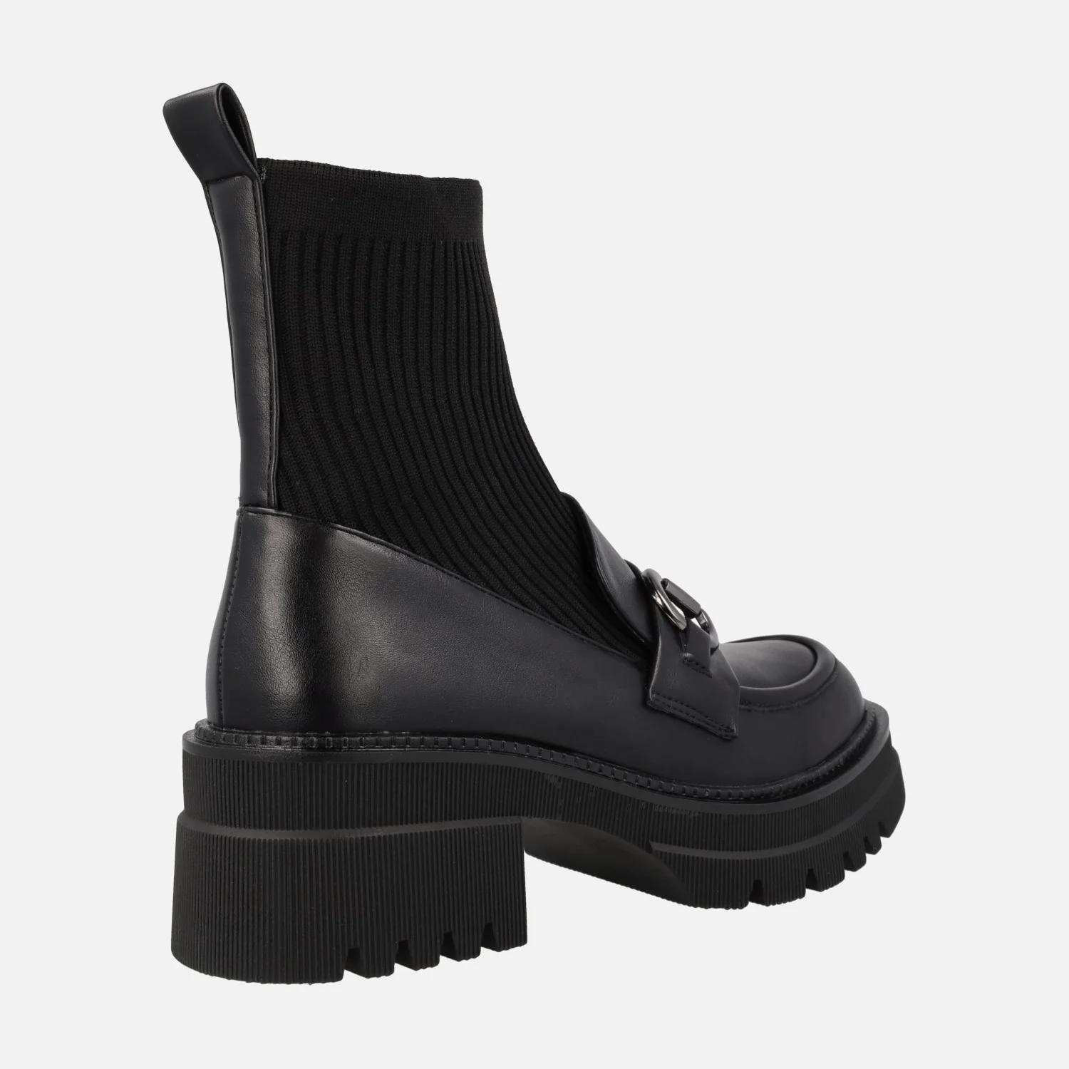 Mocasines negros con calcetín y piso track B079-H227 - Image 3