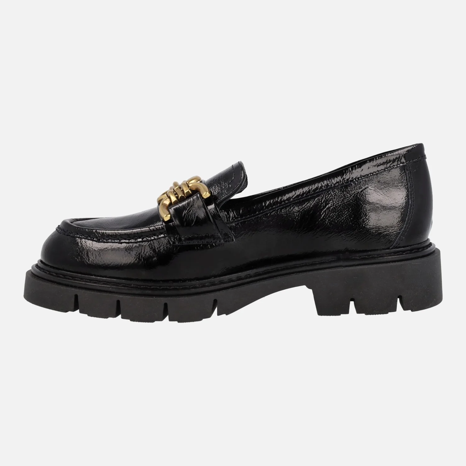 Mocasines negros de charol Bruselas con piso track - Image 3