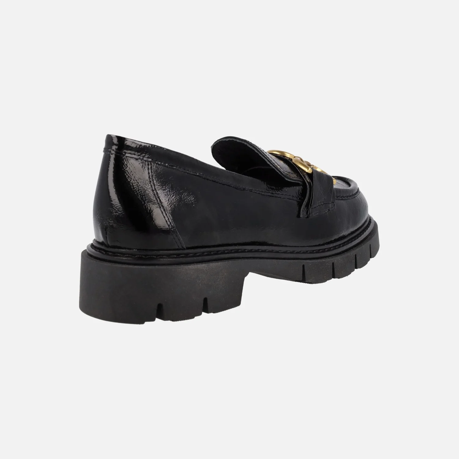 Mocasines negros de charol Bruselas con piso track - Image 4
