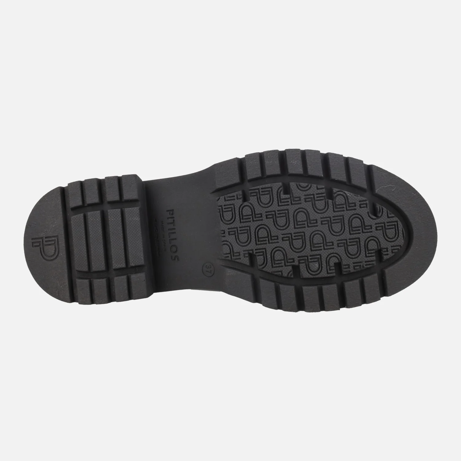Mocasines negros de charol con adorno de hebilla y piso track - Image 6