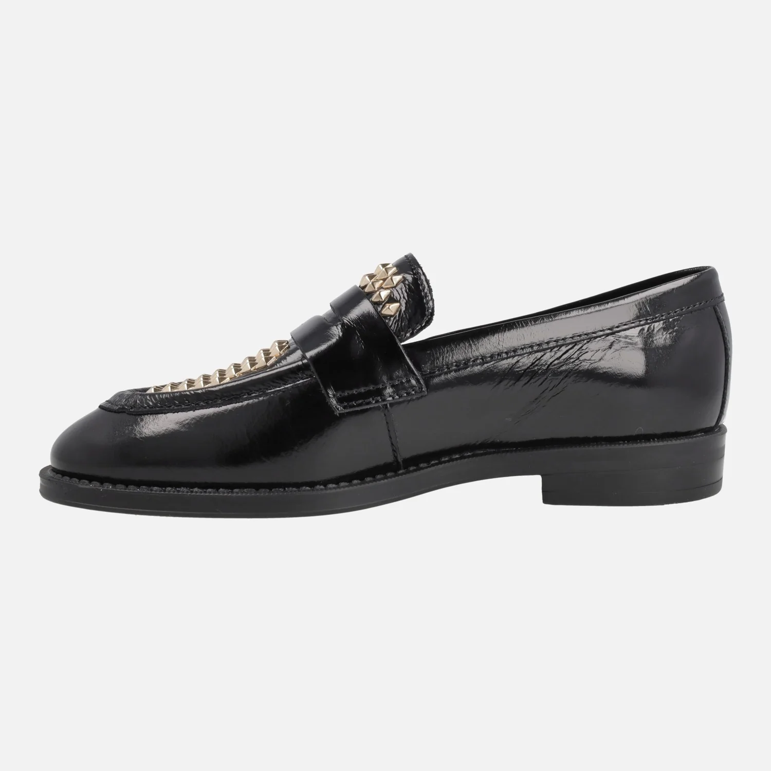 Mocasines negros de charol con tachas doradas en la pala New Mimi - Image 4