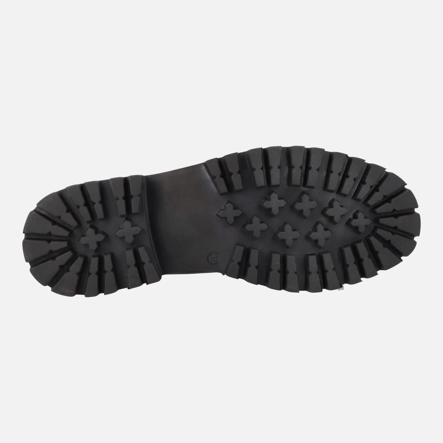 Mocasines negros de piel con adorno metálico y piso track - Image 5