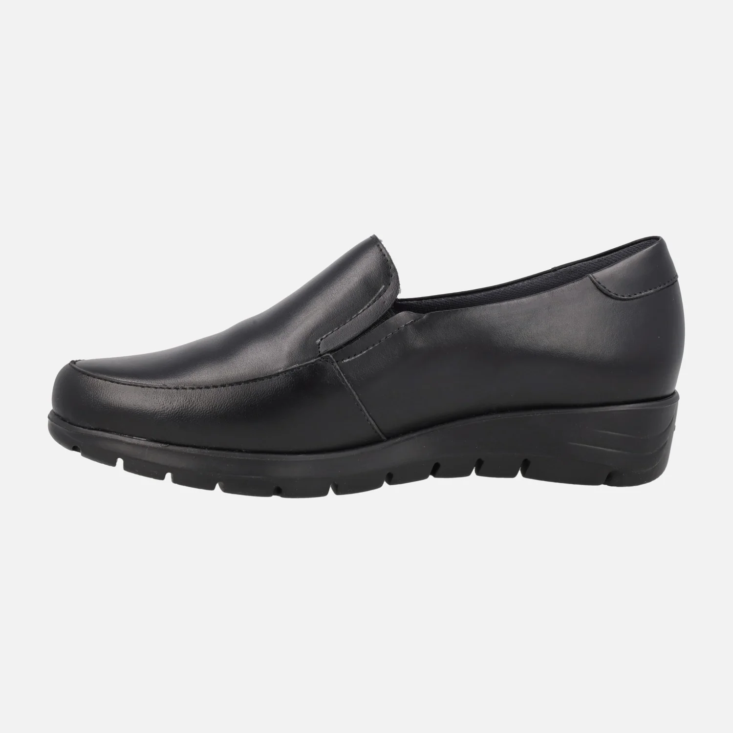 Mocasines negros de piel con elásticos y piso de goma Gum Light - Image 3